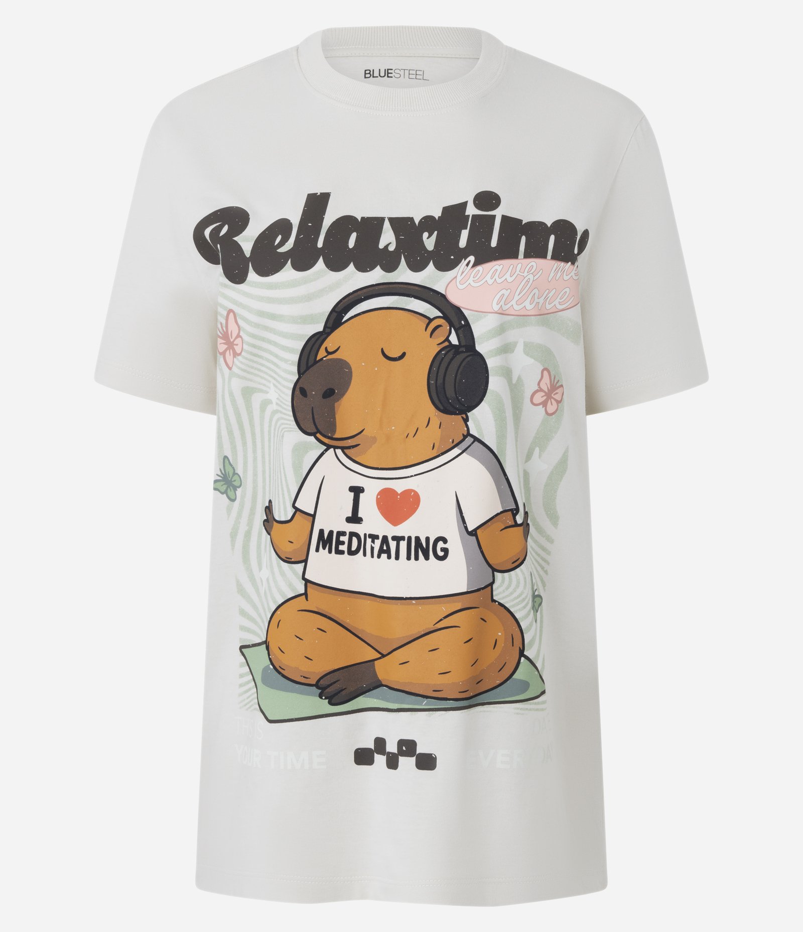 Camiseta T-shirt com Estampa Capivara Relaxtime Cinza 4