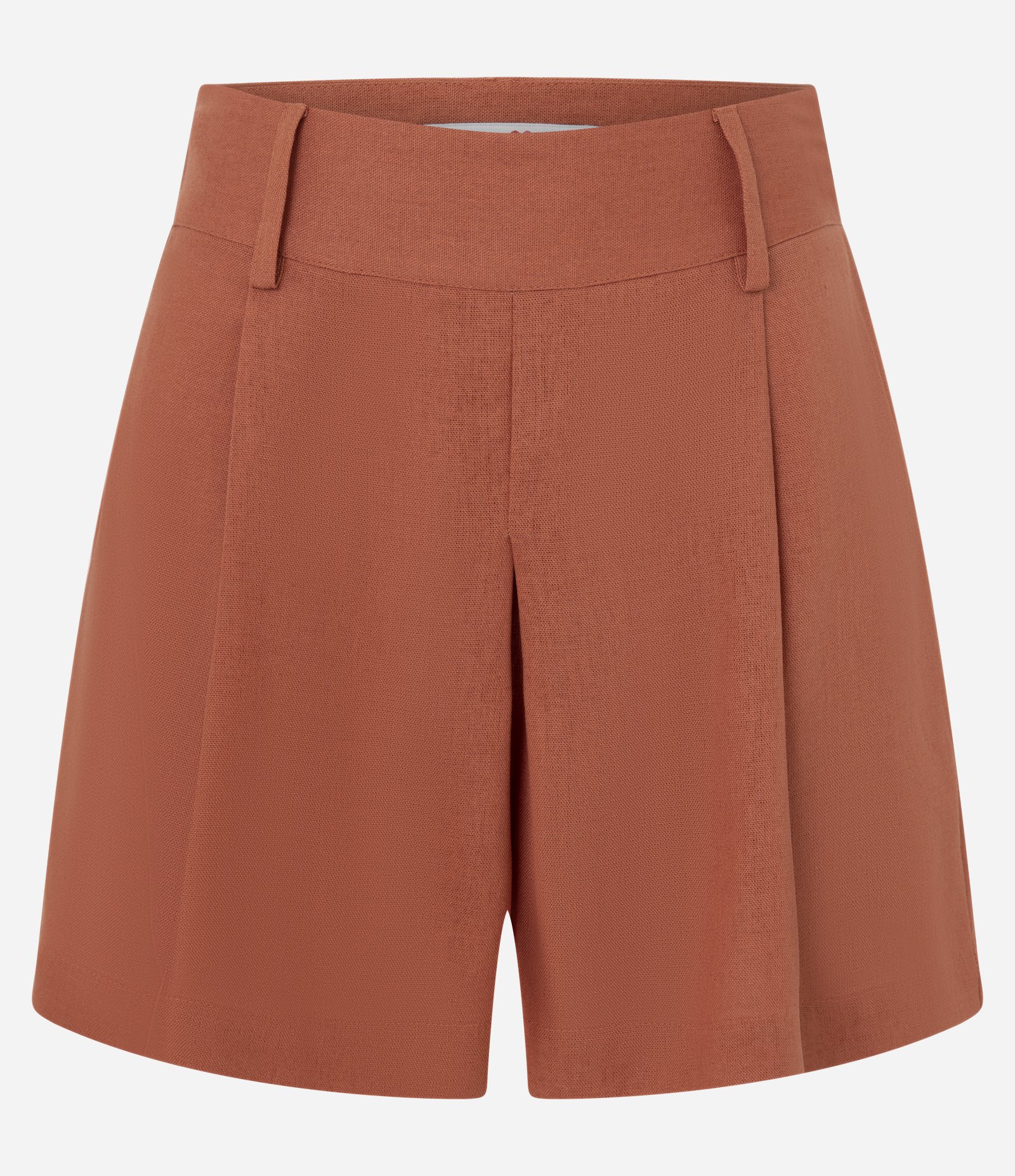 Short Viscolinho Liso com pregas e passante Parede BSM_FW26_BER_0062 Marrom 1
