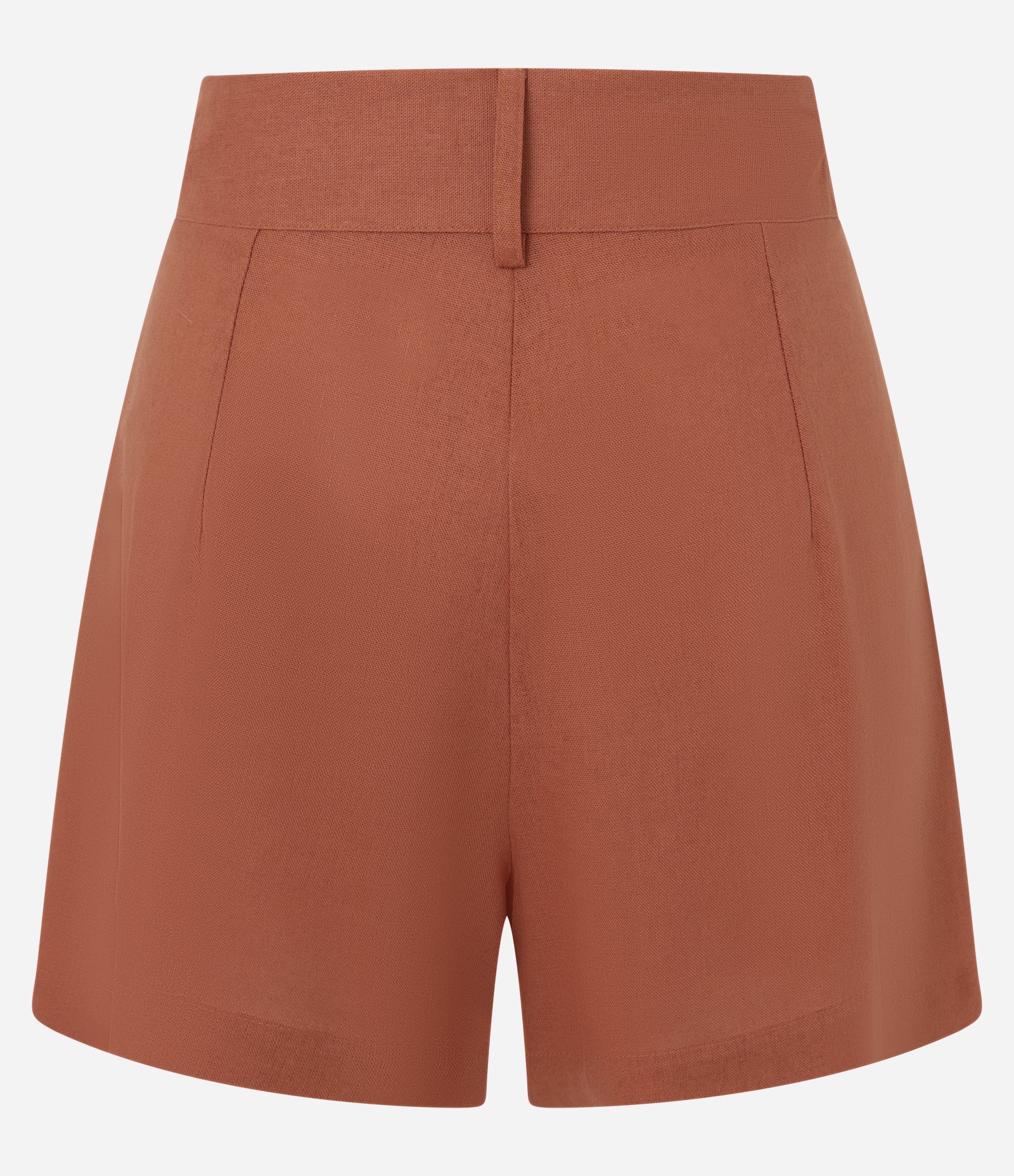Short Viscolinho Liso com pregas e passante Parede BSM_FW26_BER_0062 Marrom 3