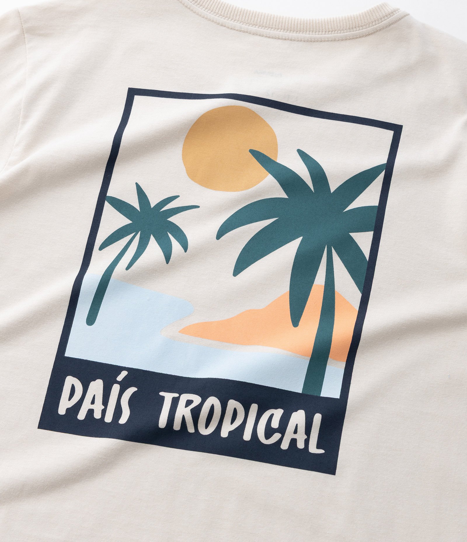 Camiseta Infantil com Estampa País Tropical - Tam 5 a 14 Anos Bege 6