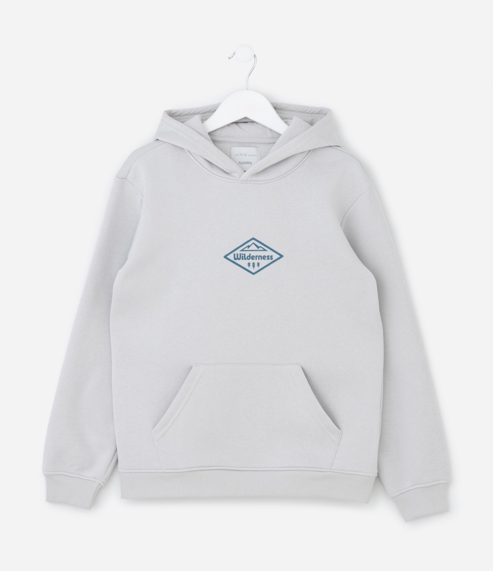 Casaco Infantil com Capuz e Estampa Wilderness – Tam 5 a 14 Anos Cinza Claro 1
