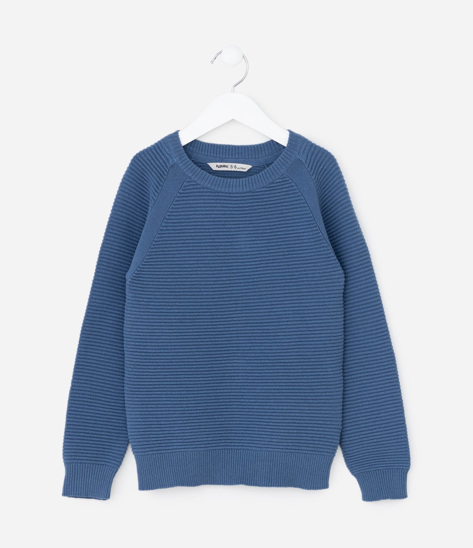 Blusão Infantil Canelado com Cava Raglan - Tam 5 a 14 Anos Azul 1