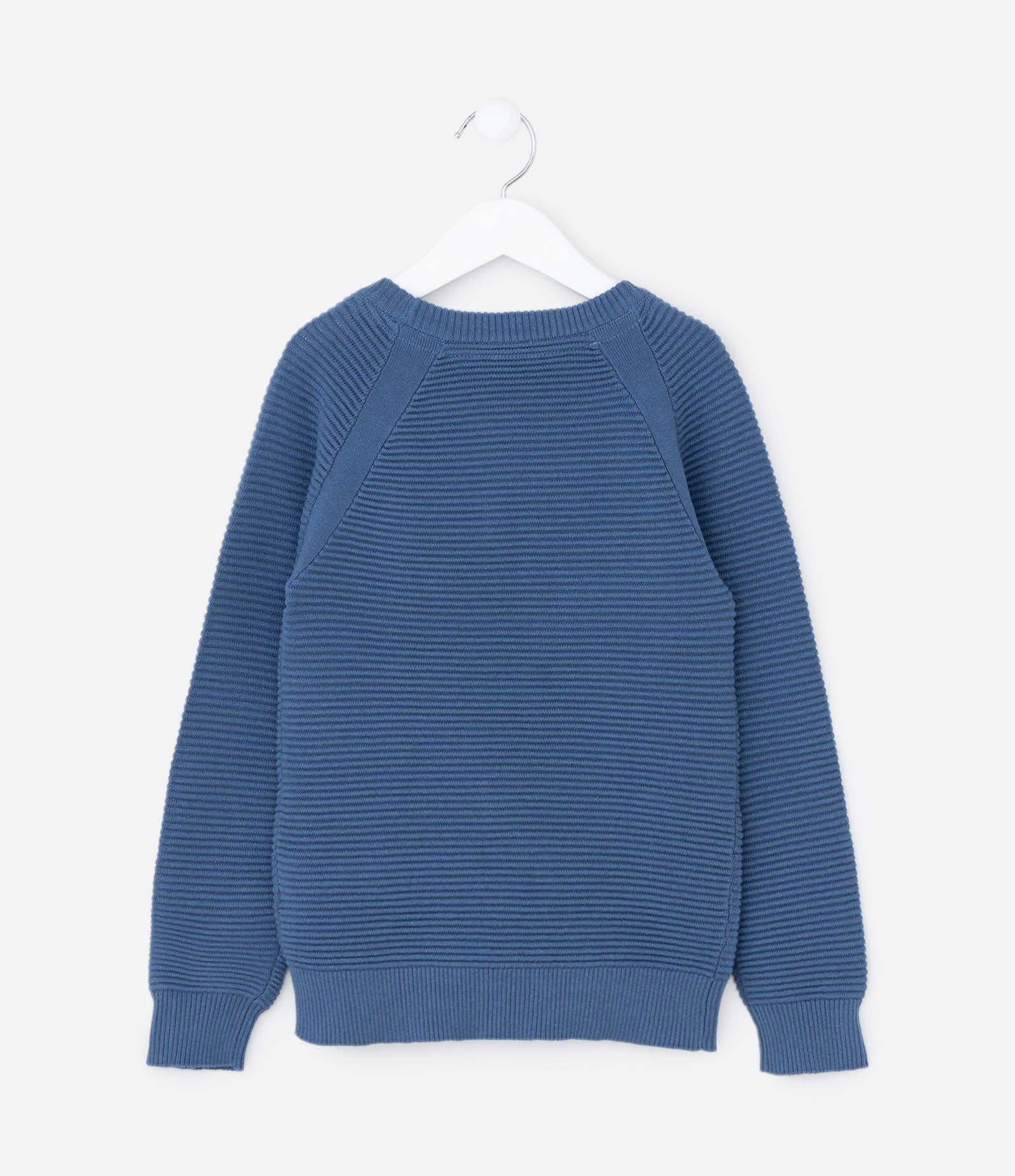 Blusão Infantil Canelado com Cava Raglan - Tam 5 a 14 Anos Azul 2