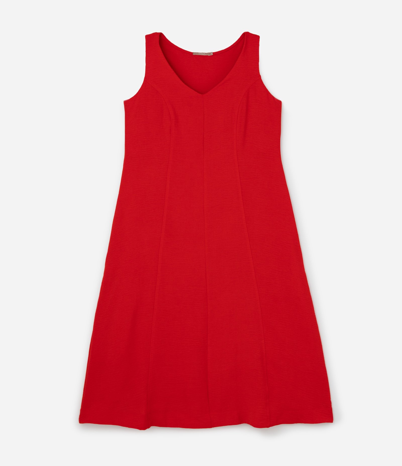 Vestido Midi em Crepe com Decote V Curve & Plus Vermelho 4