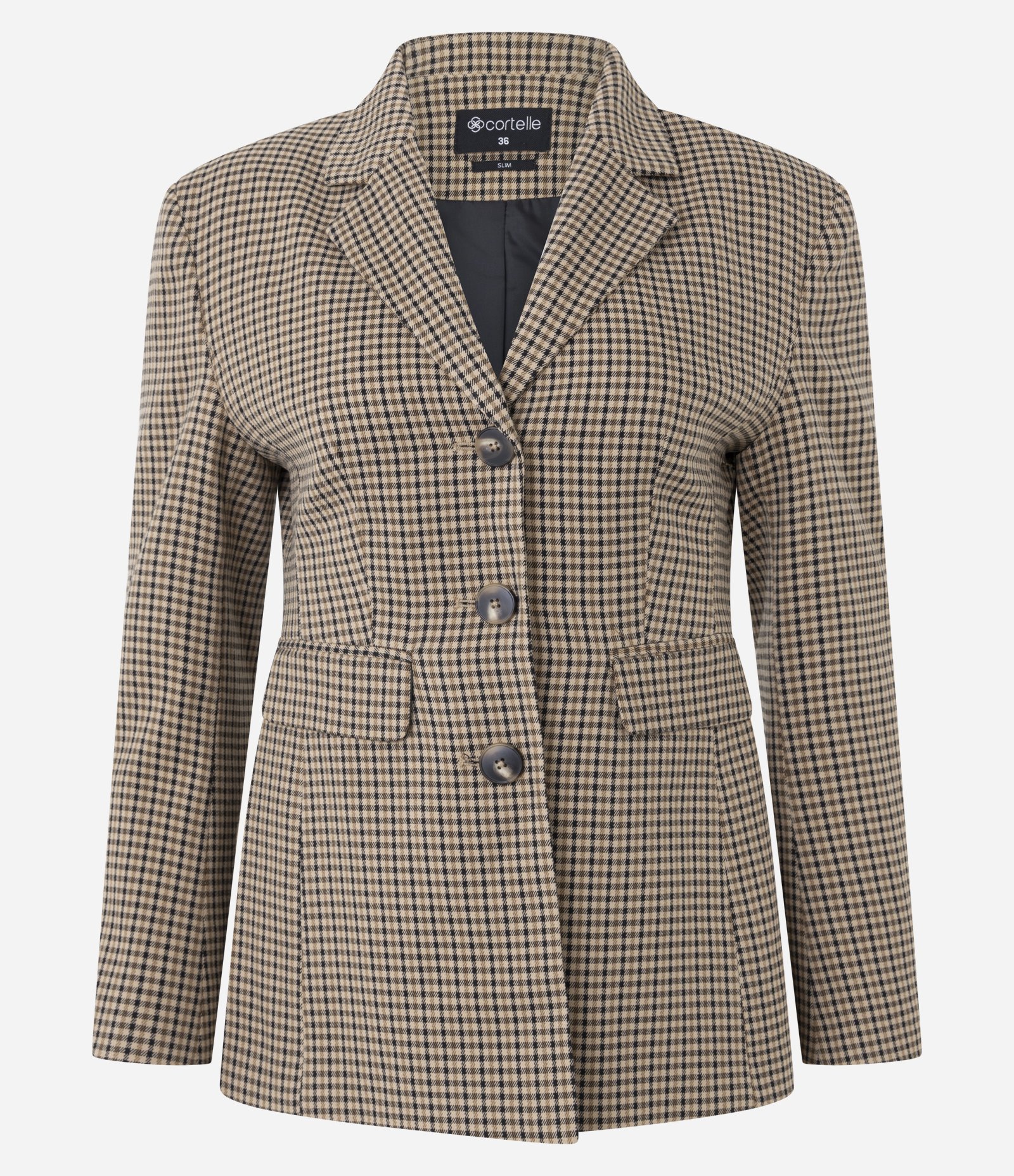 Blazer Alfaiatado com Estampa Pied de Poule Marrom 6