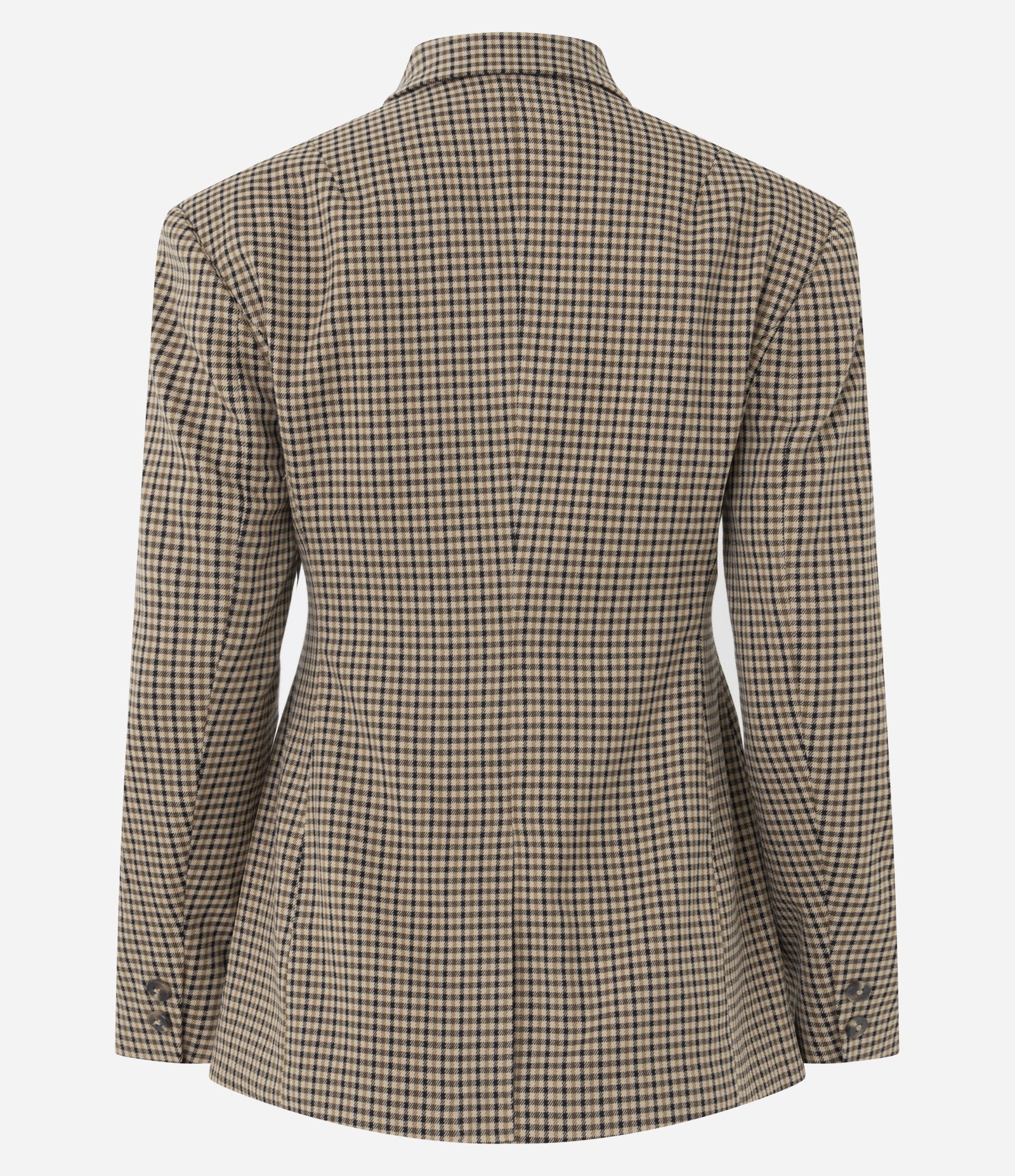 Blazer Alfaiatado com Estampa Pied de Poule Marrom 7