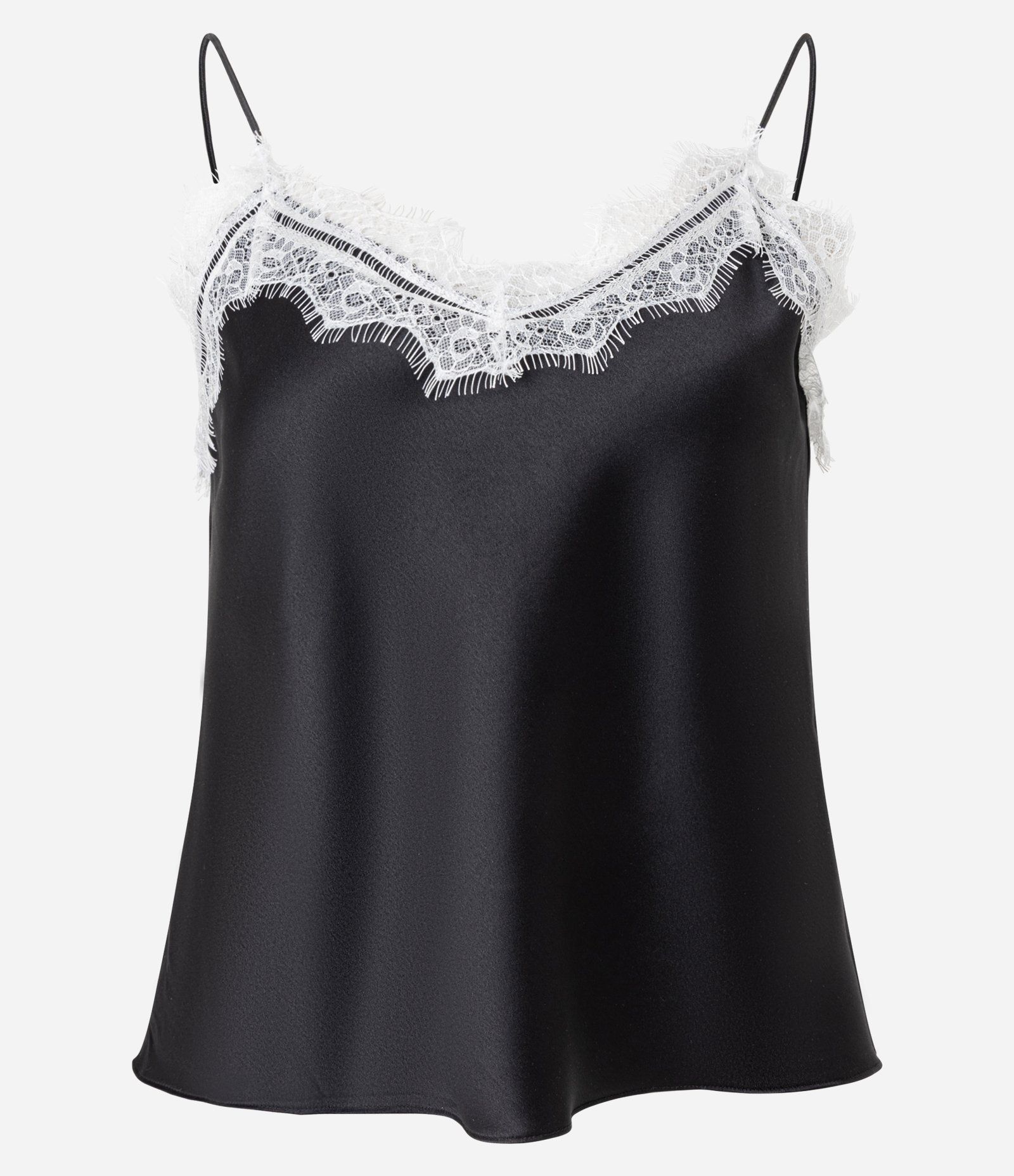 Blusa em Cetim com Renda no Decote Preto 5