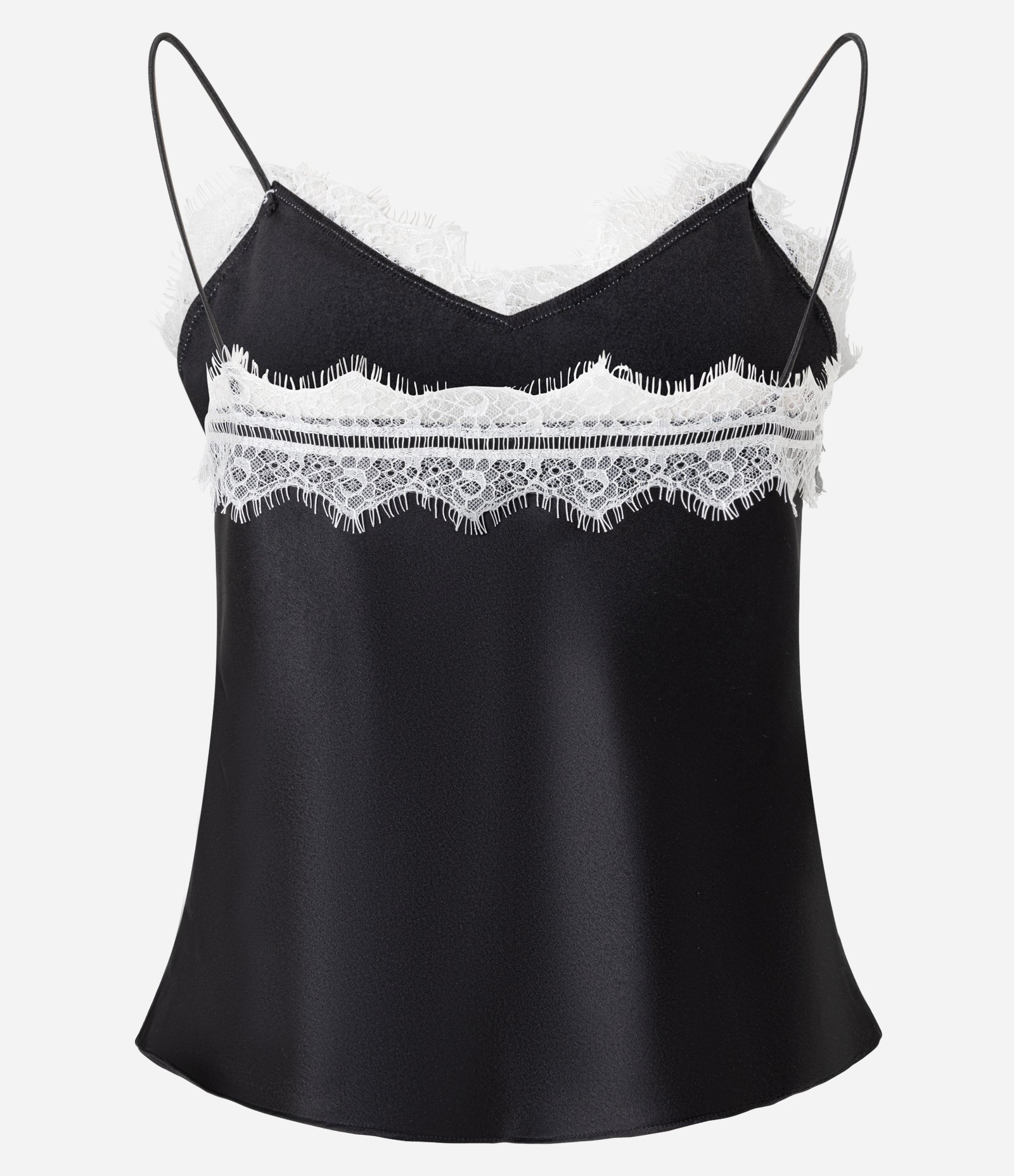 Blusa em Cetim com Renda no Decote Preto 7