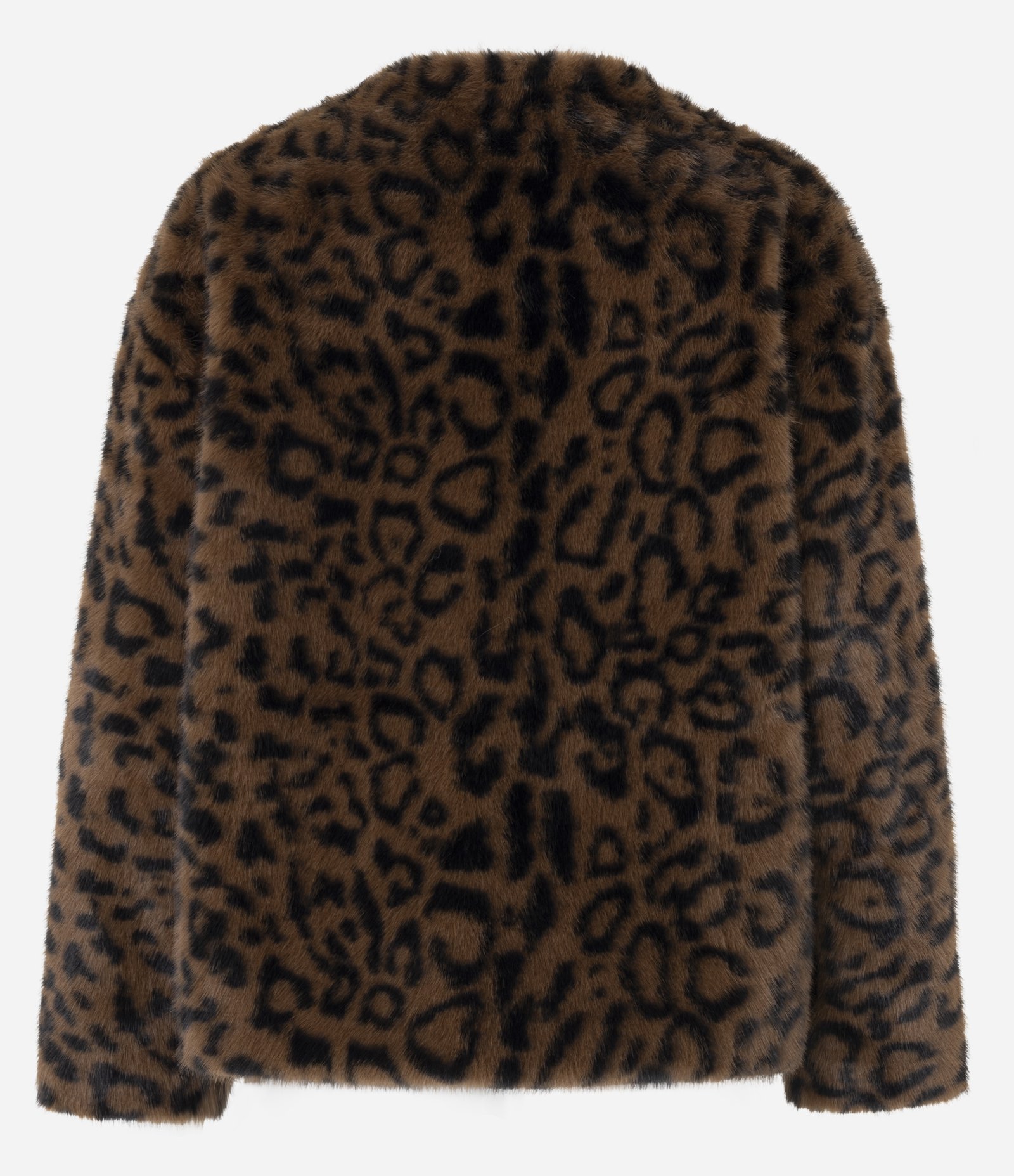 Casaco de Pelo com Estampa Animal Print Marrom 3