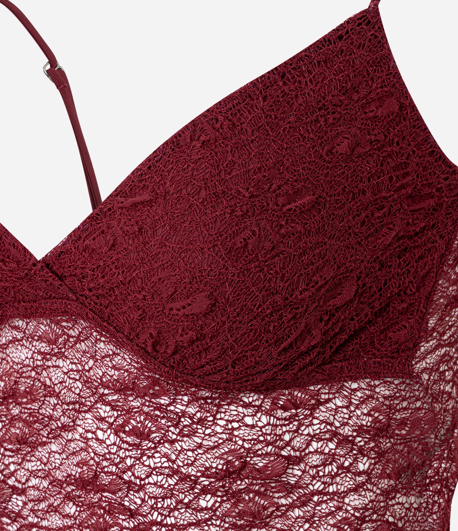 Blusa em Renda com Alça Fina e Textura Vermelho 3