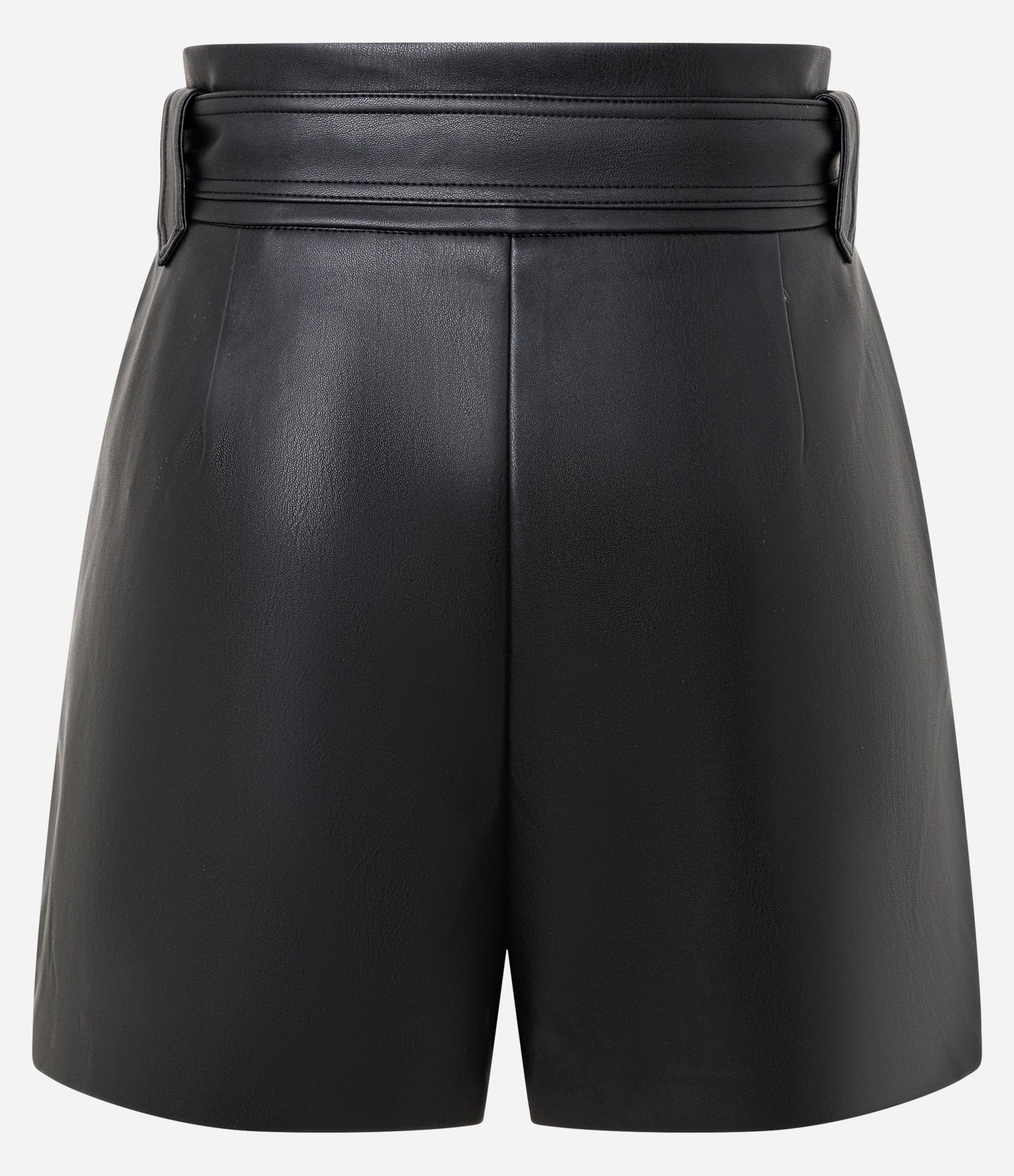 Short em PU com Cós Elástico e Faixa para Amarração Preto 6
