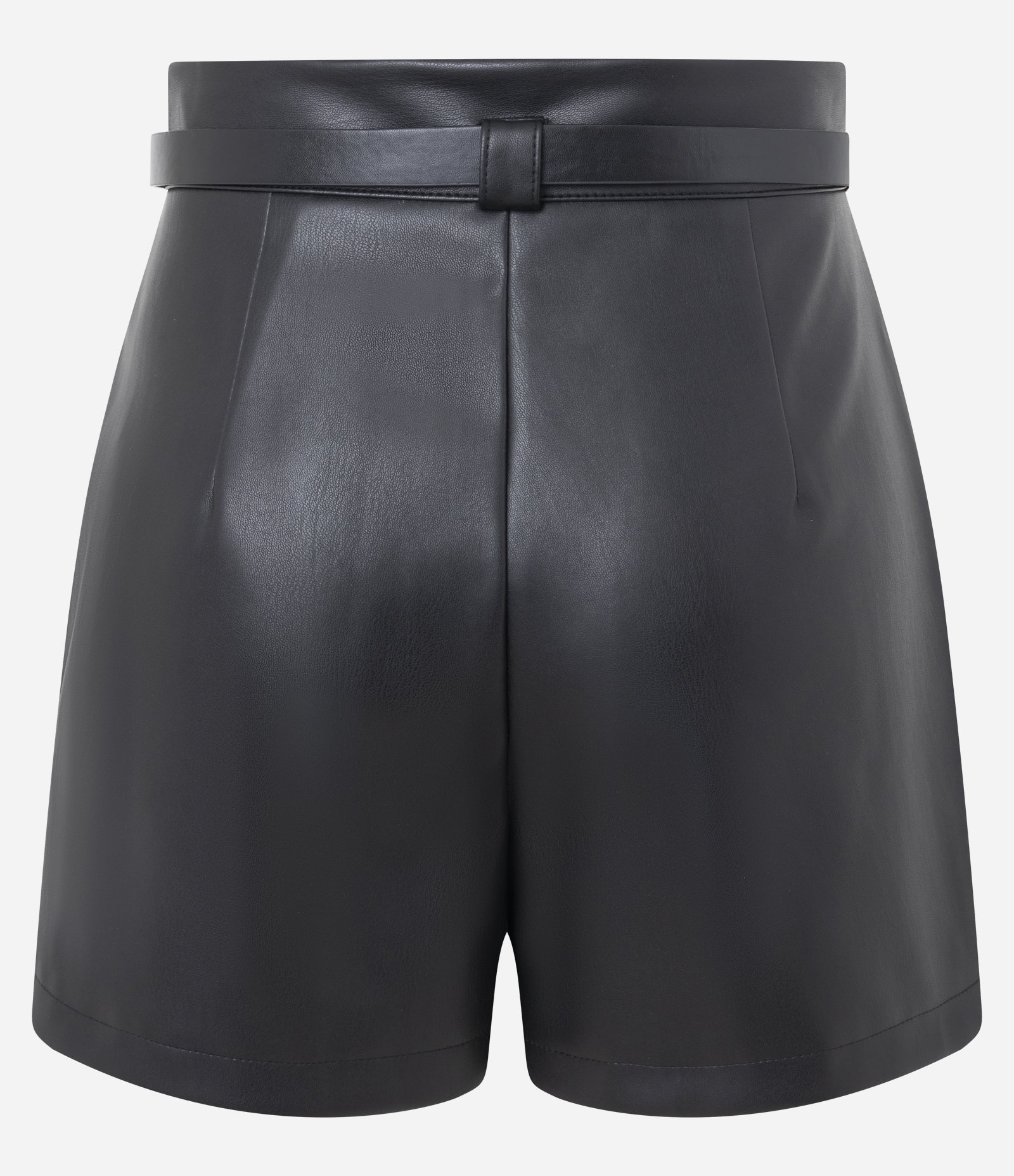 Short Curto em PU com Cinto e Fivela Metálica Anthracite 6