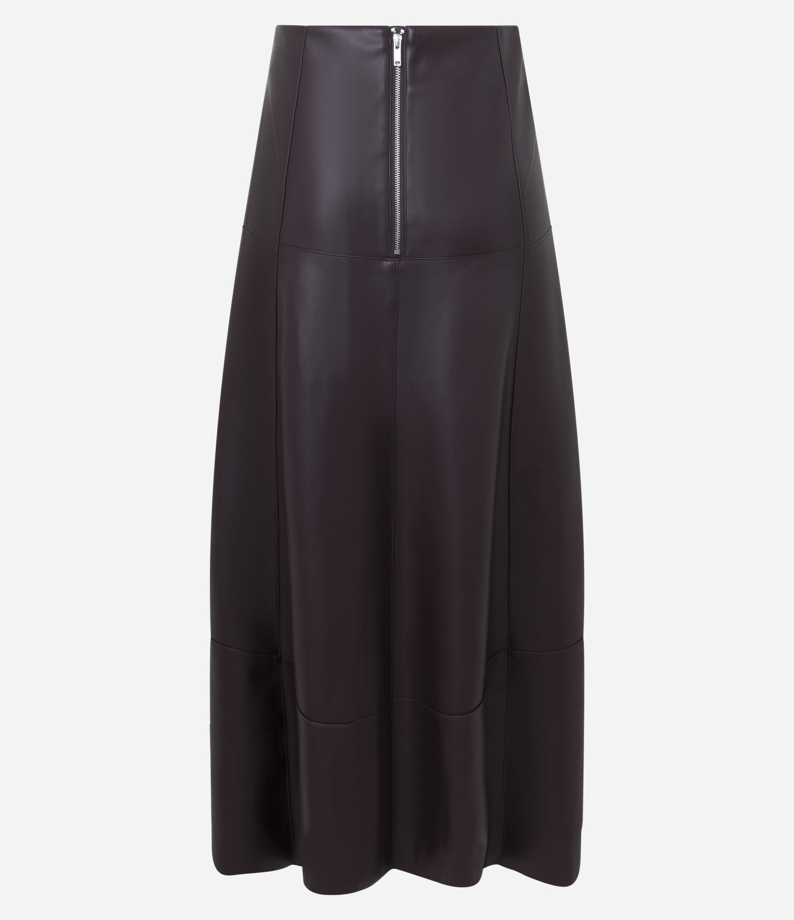 Saia Midi em PU com Recortes Frontais Vinho 6