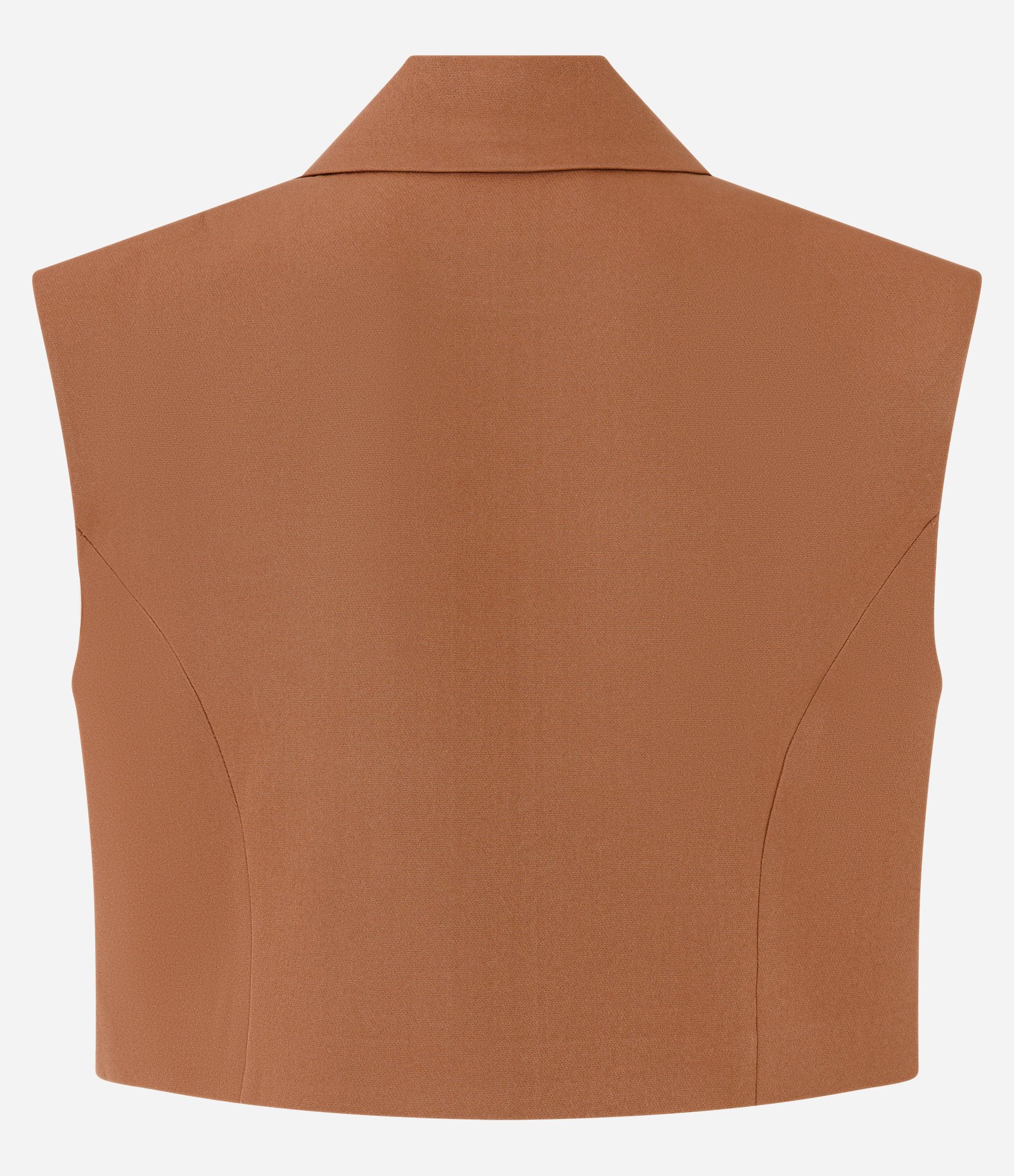 Colete Curto Alfaiatado com Ombreira Marrom 6