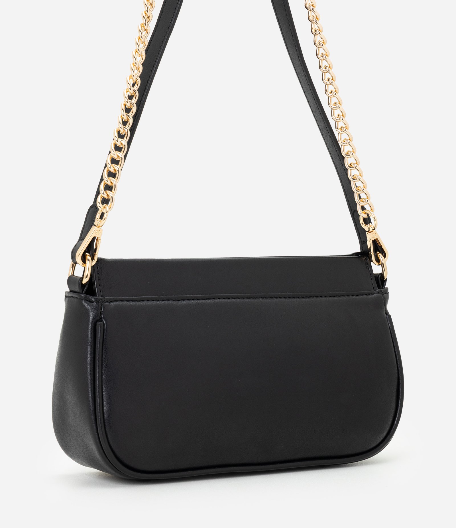 Bolsa Baguete Pequena com Corrente Removível Preto 4