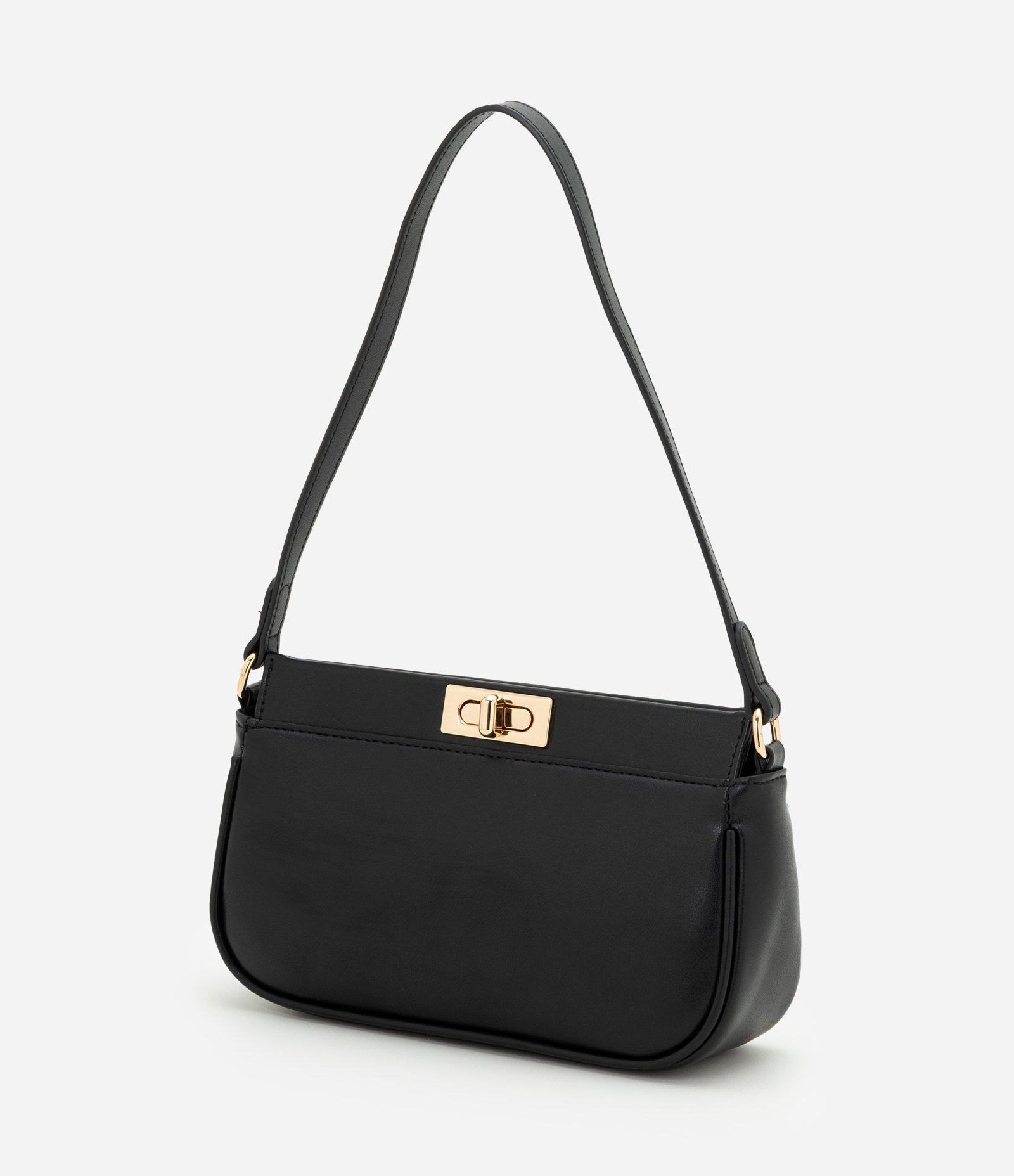 Bolsa Baguete Pequena com Corrente Removível Preto 5