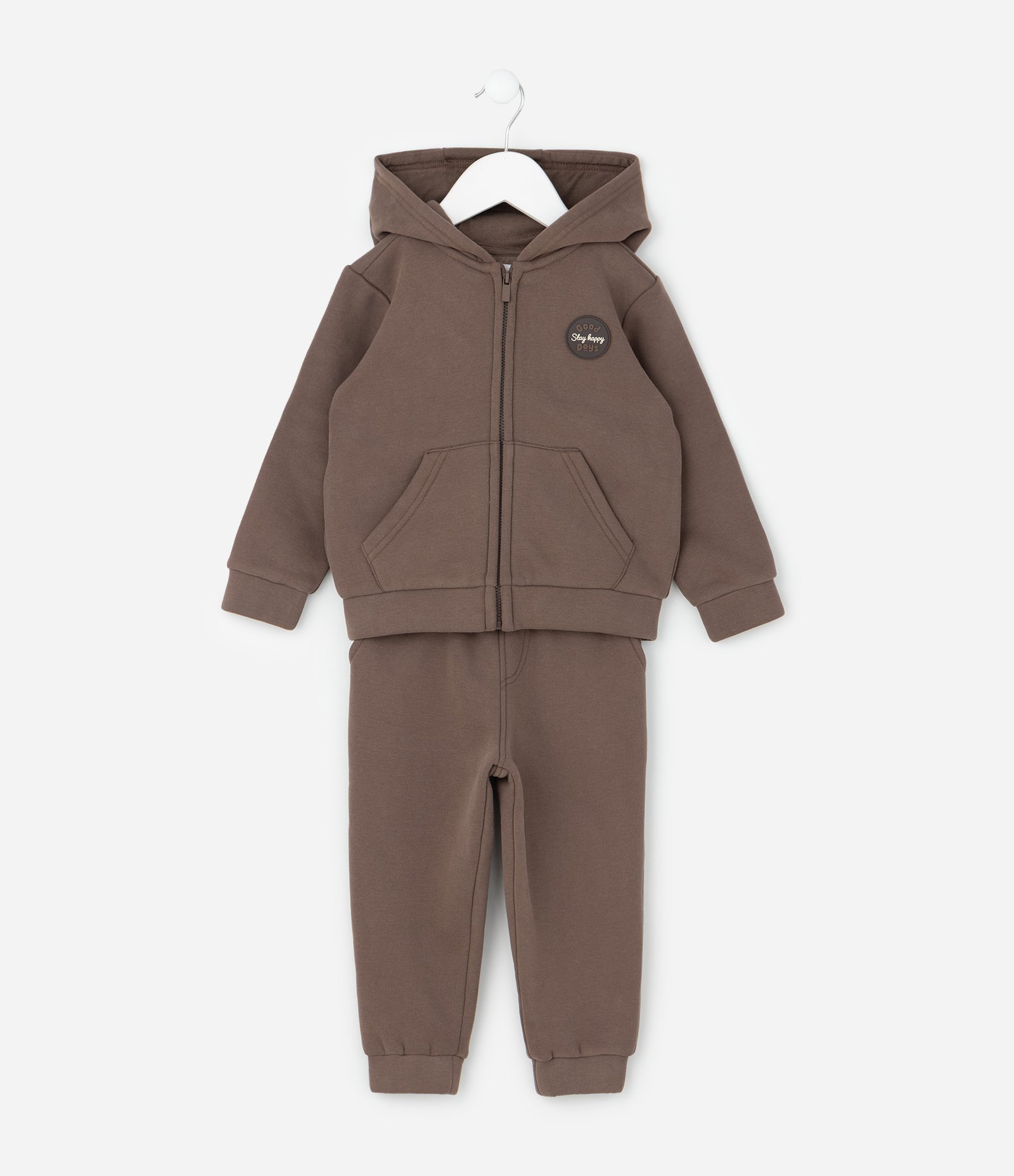Conjunto Infantil Casaco com Bordado em chenille e Calça – Tam 1 a 5/6 Anos Marrom 2