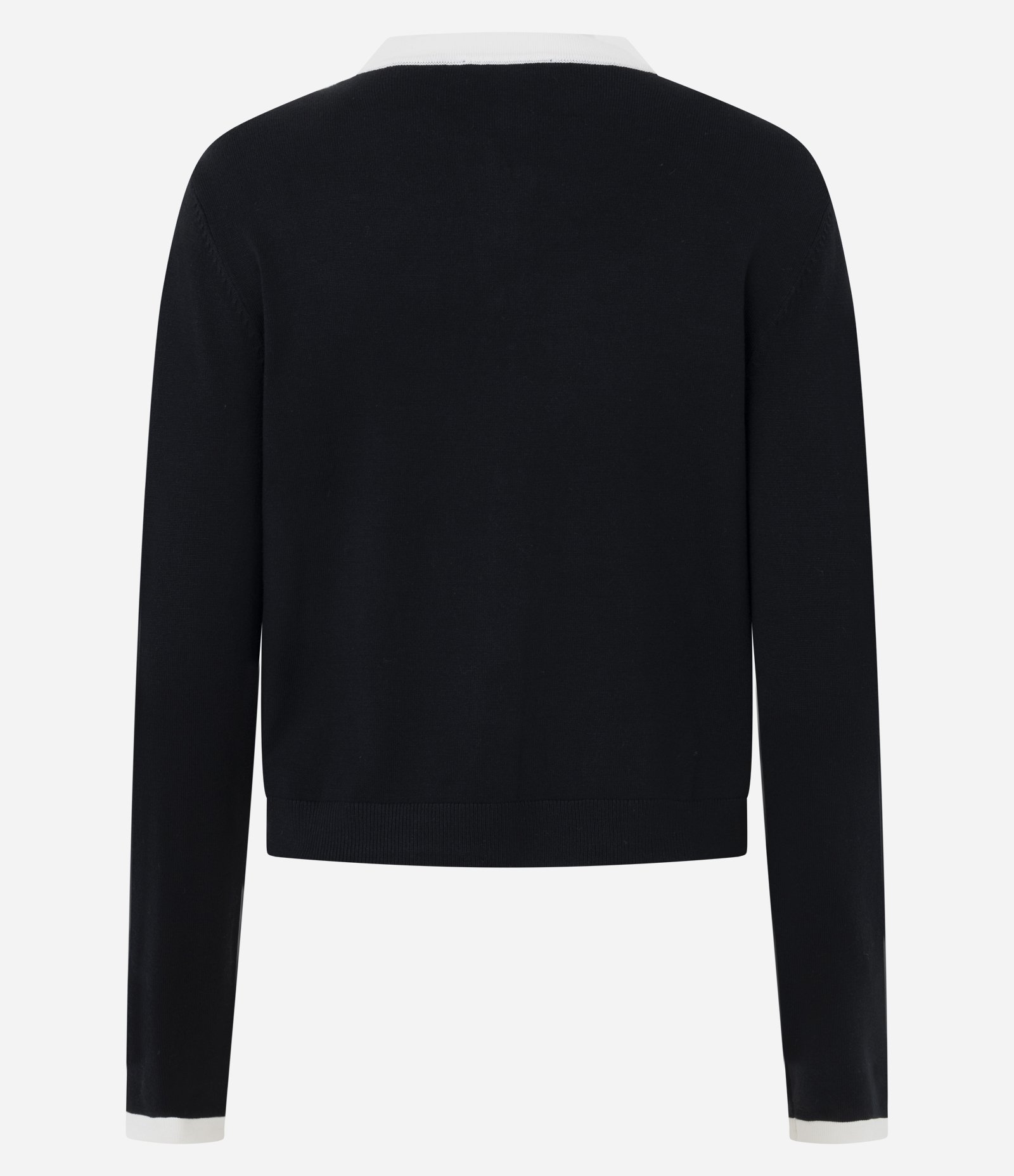 Cardigan Curto em Tricô com Botões Perolados Preto 7