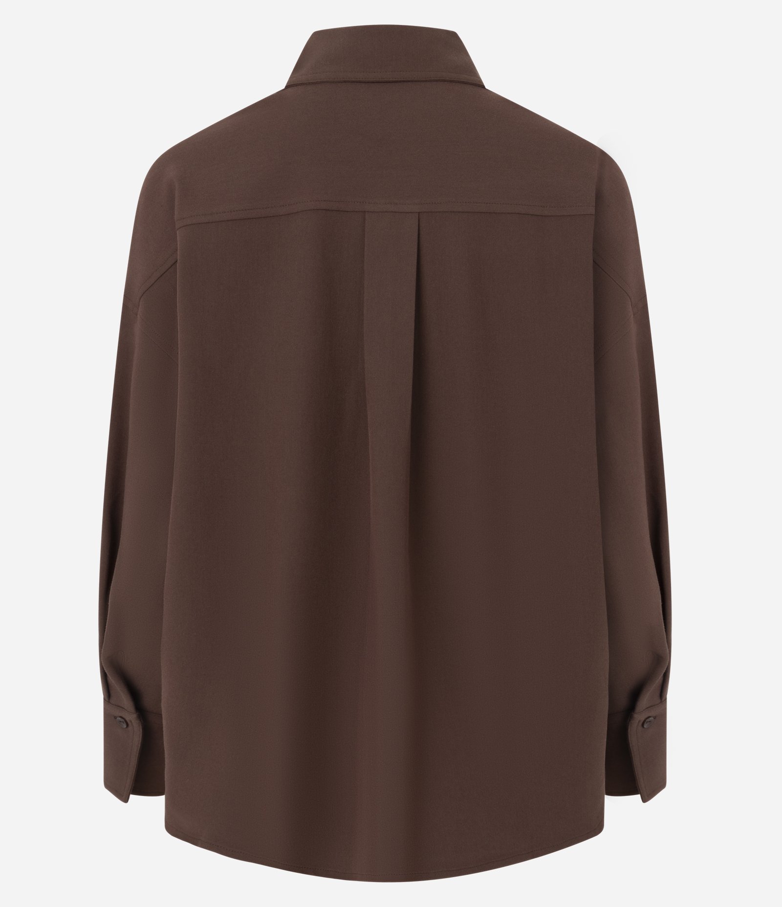 Camisa Oversized Alfaiatada com Punho Largo Marrom 6