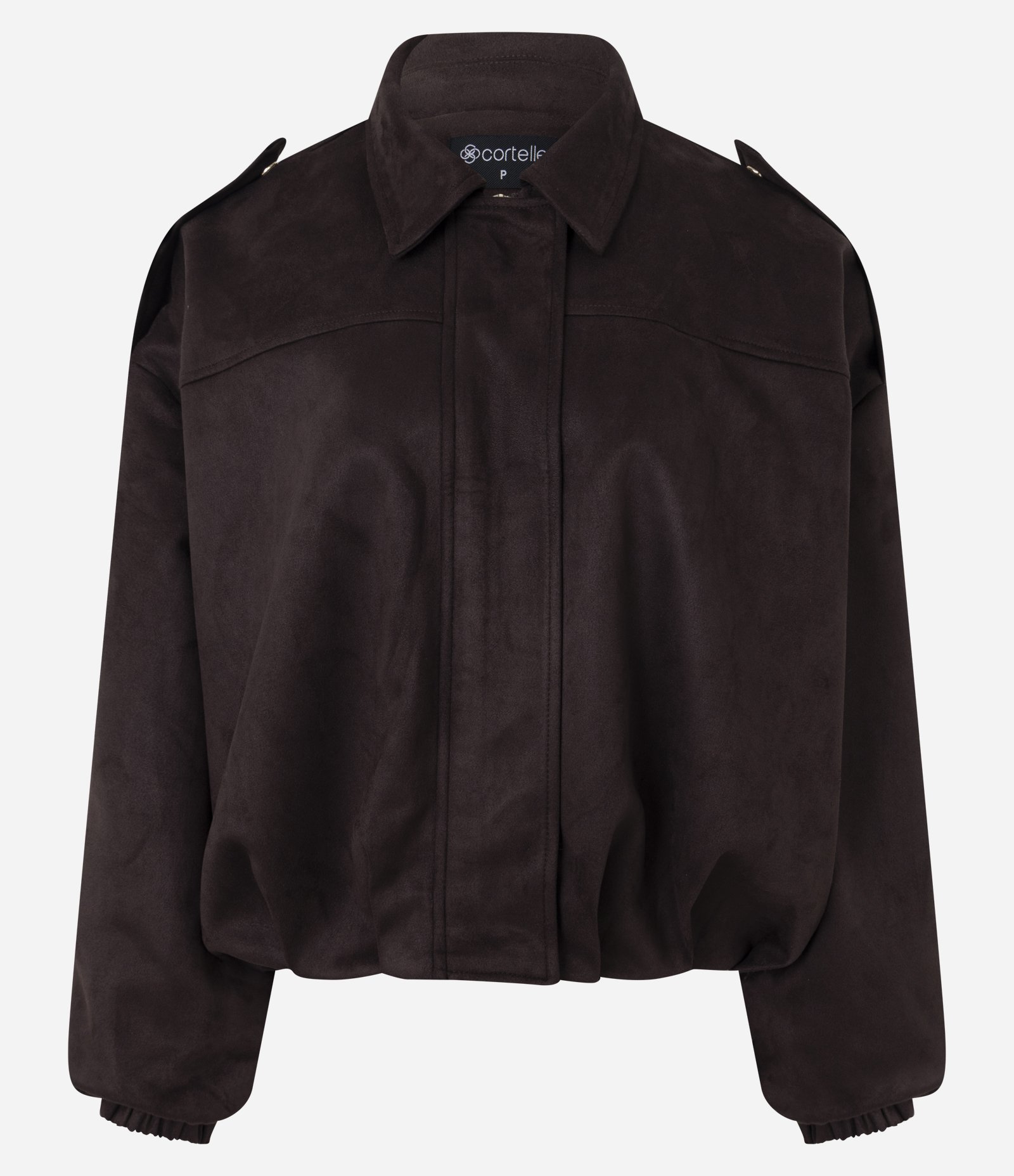 Jaqueta Bomber Suede Com Gola Clássica Marrom 1