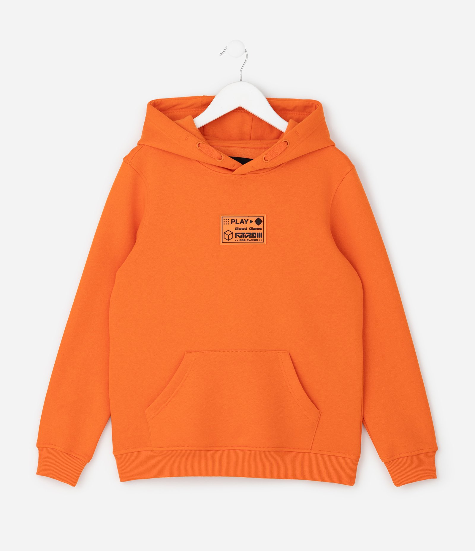 Casaco Infantil com Capuz e Patch Rubber – Tam 5 a 14 Anos Laranja 1