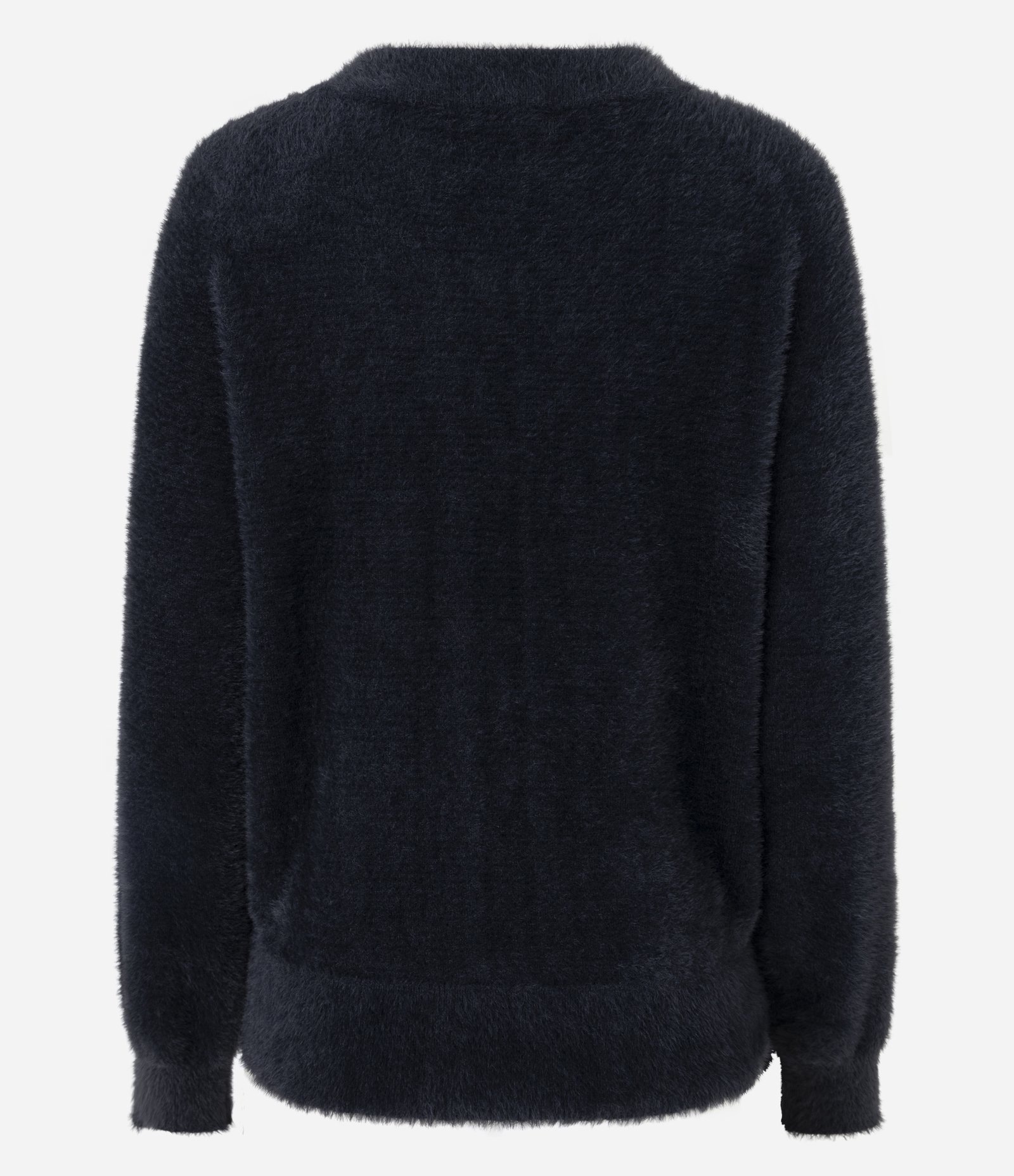 Cardigan Regular em Tricô com Textura de Pelinhos Preto 7
