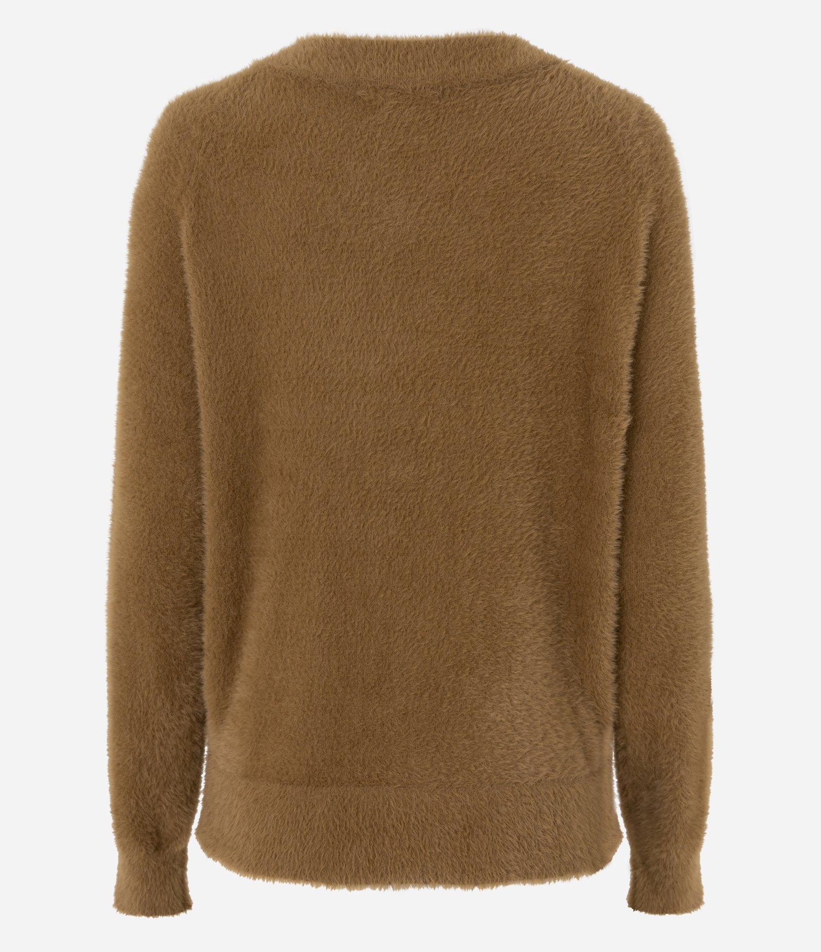 Cardigan Regular em Tricô com Textura de Pelinhos Marrom 7