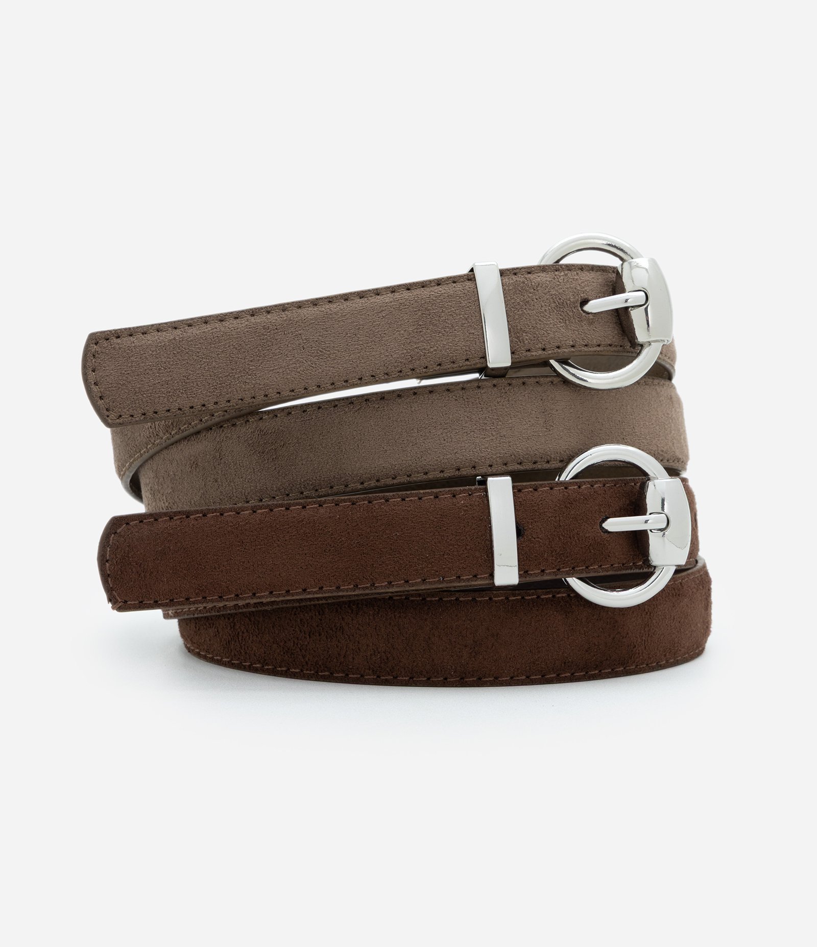 Kit 02 Cintos em Suede com Largura Fina Multicores 2