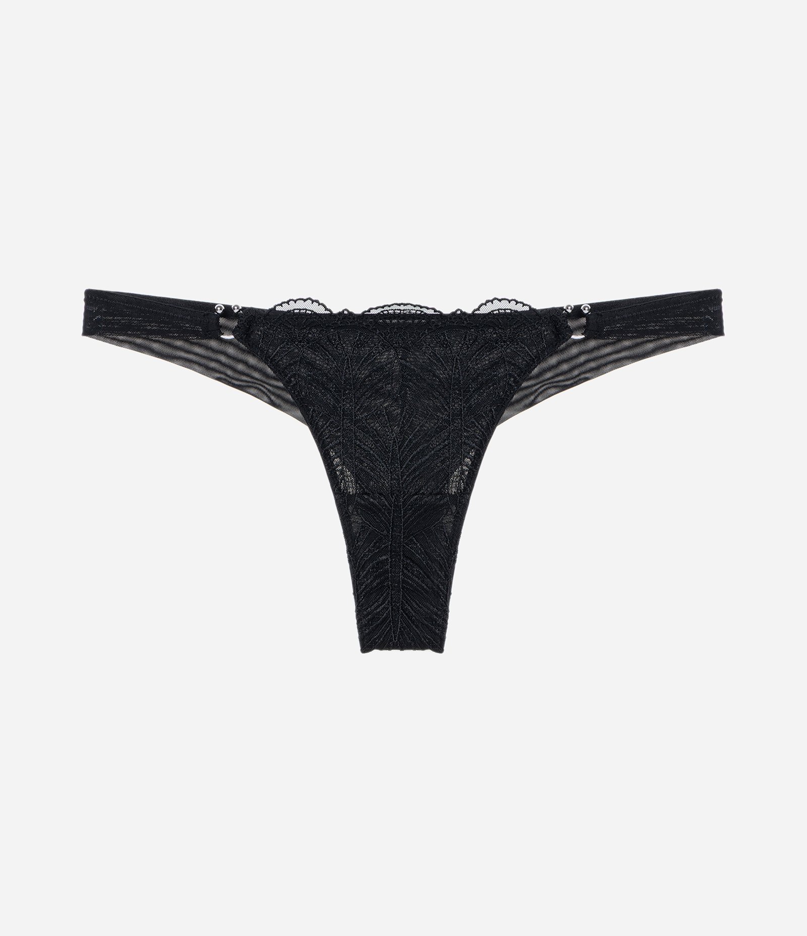 Calcinha Biquini em Fio Duplo com Tule Floral Preto 5