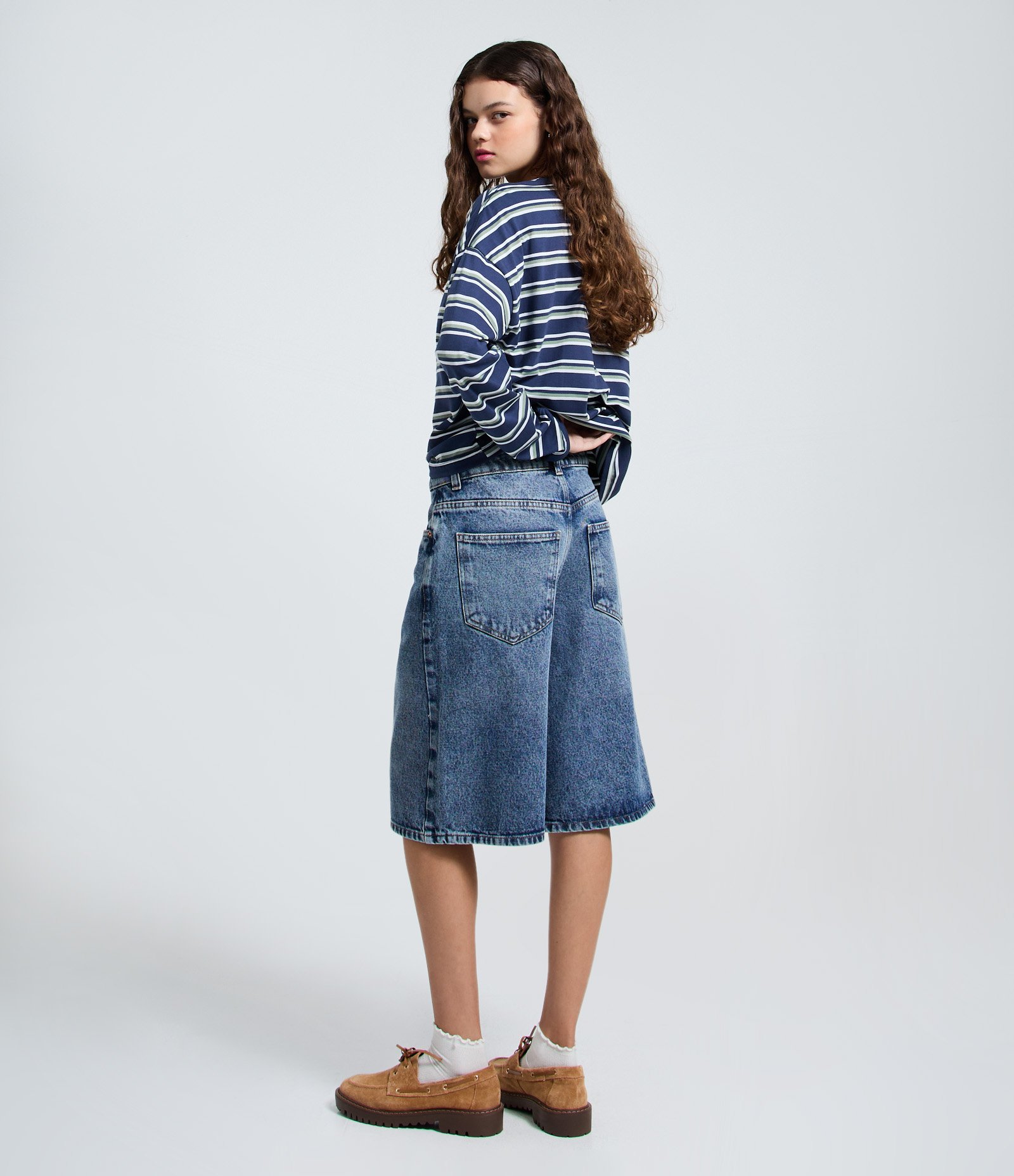 Bermuda Jorts em Jeans com Bolsos Azul 1