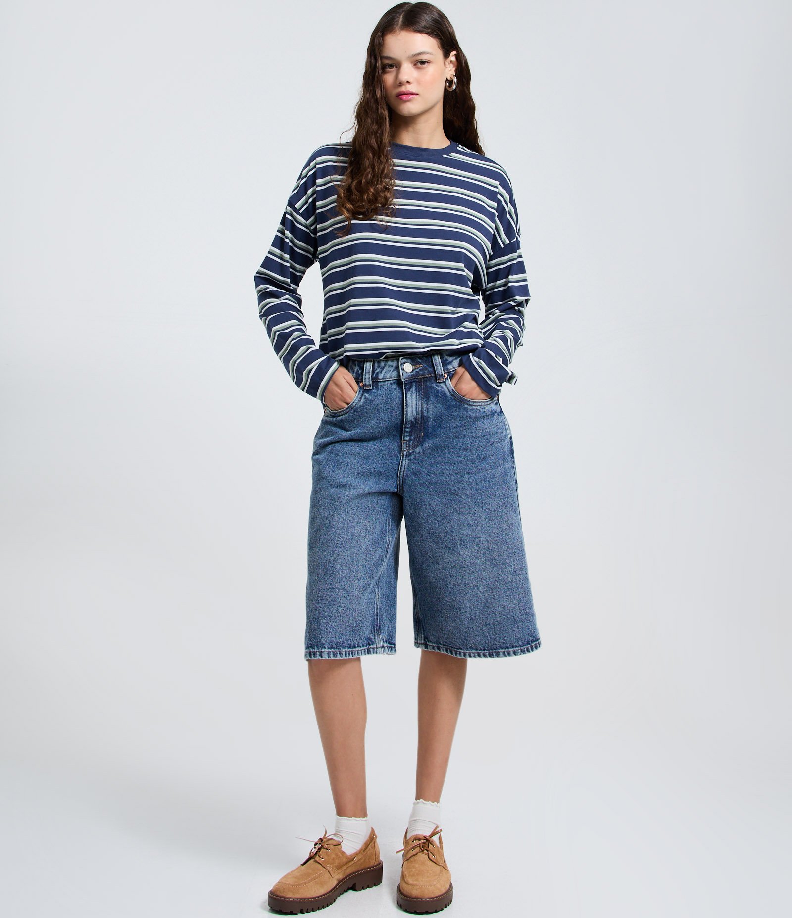 Bermuda Jorts em Jeans com Bolsos Azul 2