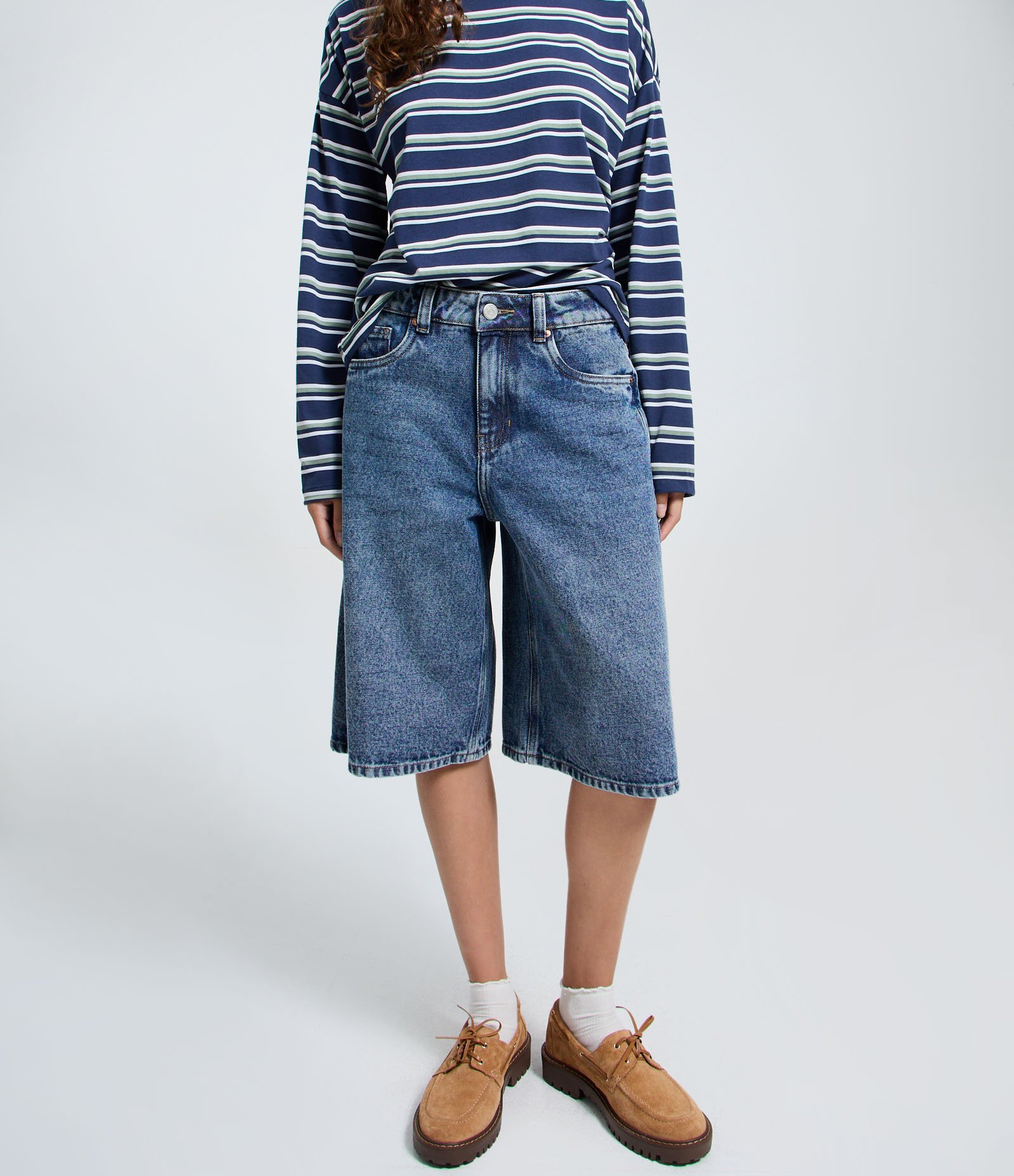 Bermuda Jorts em Jeans com Bolsos Azul 3