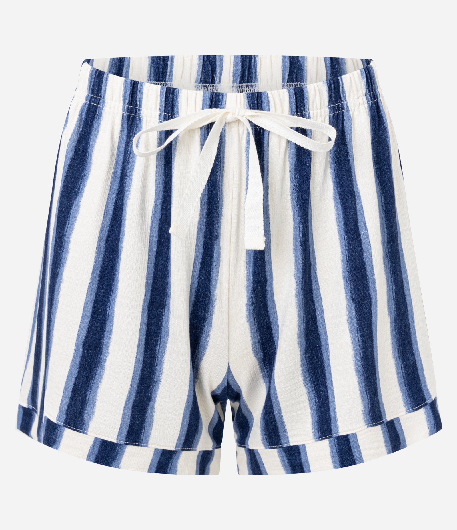 Pijama Short Doll Americano em Viscolycra Listrado Azul/Branco 8