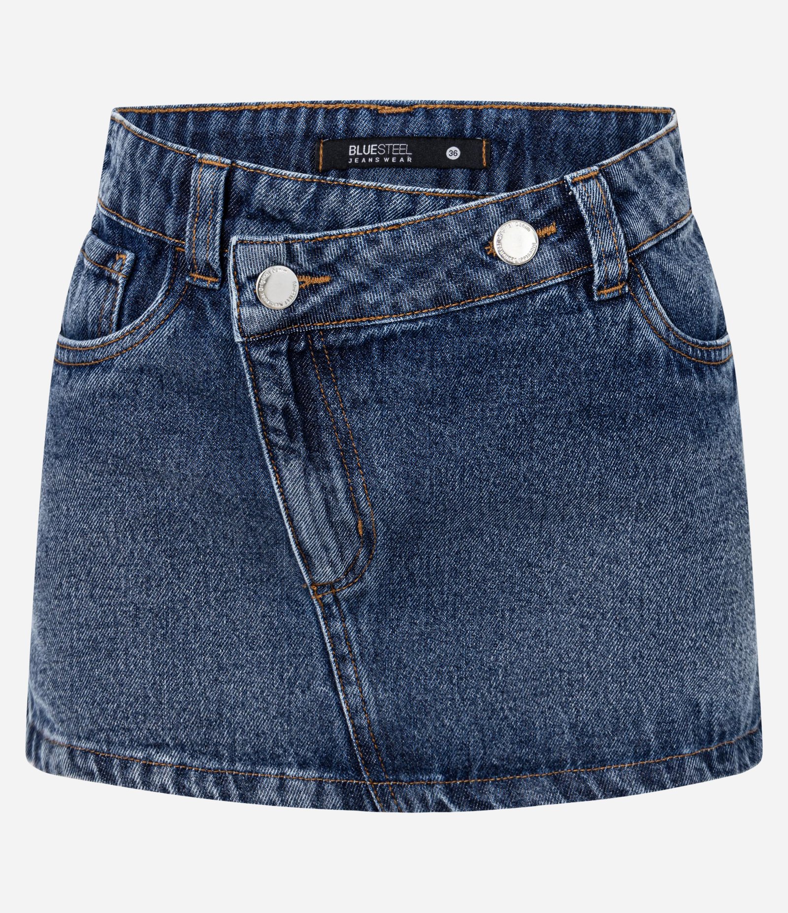 Minissaia em Jeans com Cós Transpassado e Bolsos Médio 5