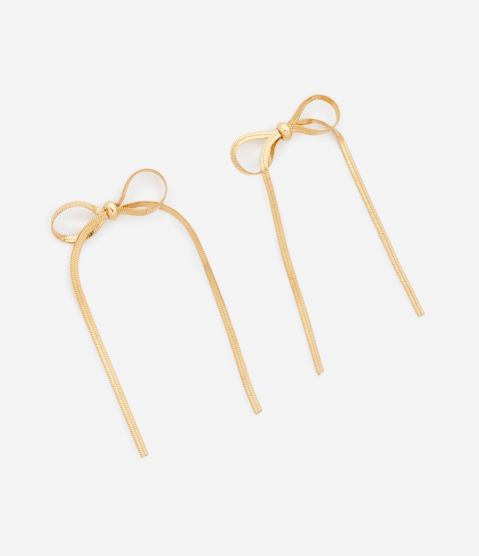 Brinco Médio com Laço Fita Italiana Dourado 1