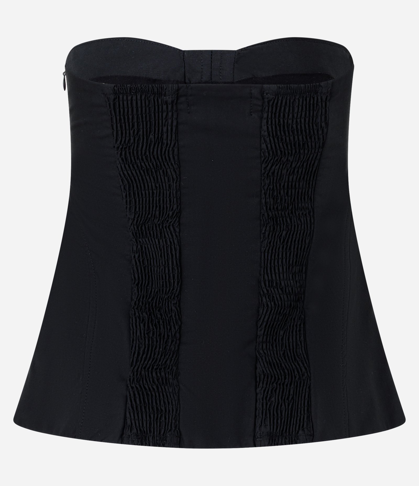 Blusa Corset em Tricoline com Recorte no Busto Preto 7