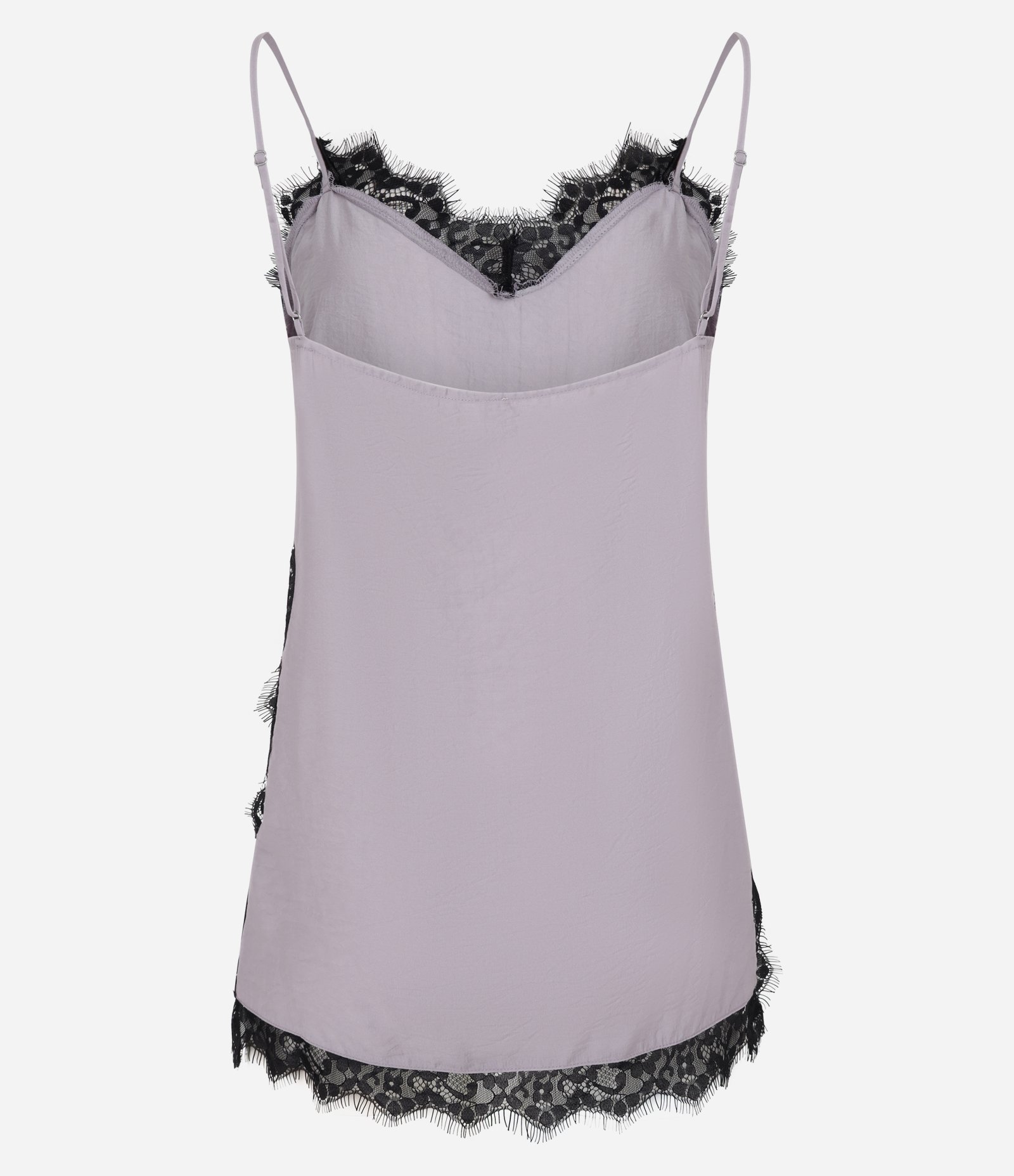 Blusa de Alça em Crepe com Detalhe de Renda Roxo 7