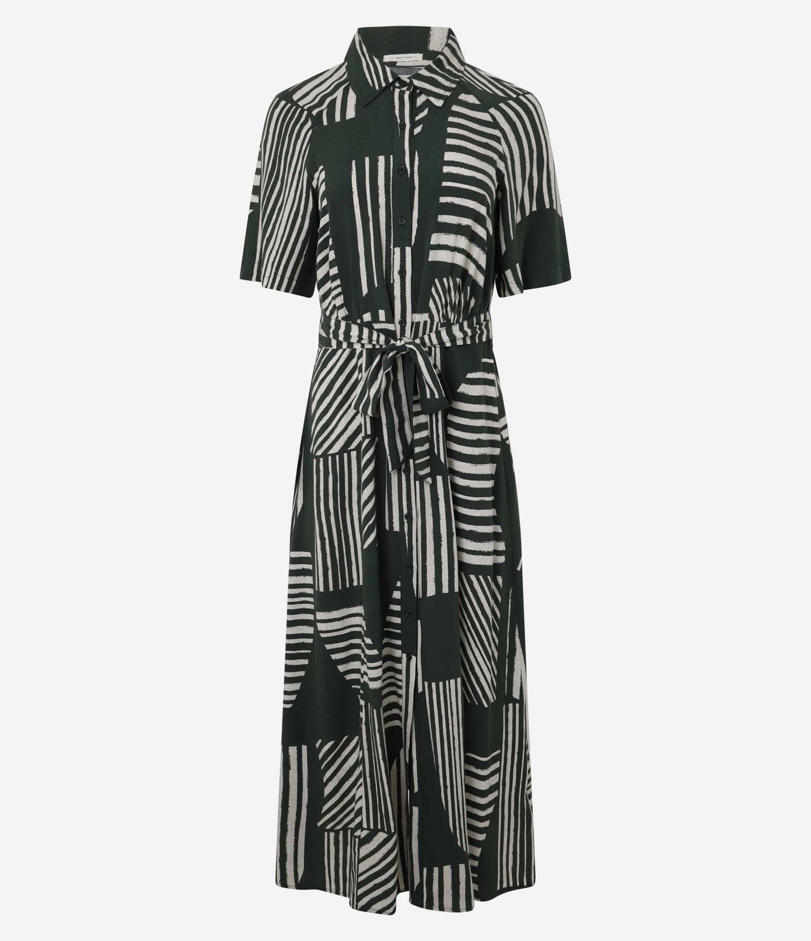 Vestido Midi em Viscose com Estampa Geométrica Verde 5