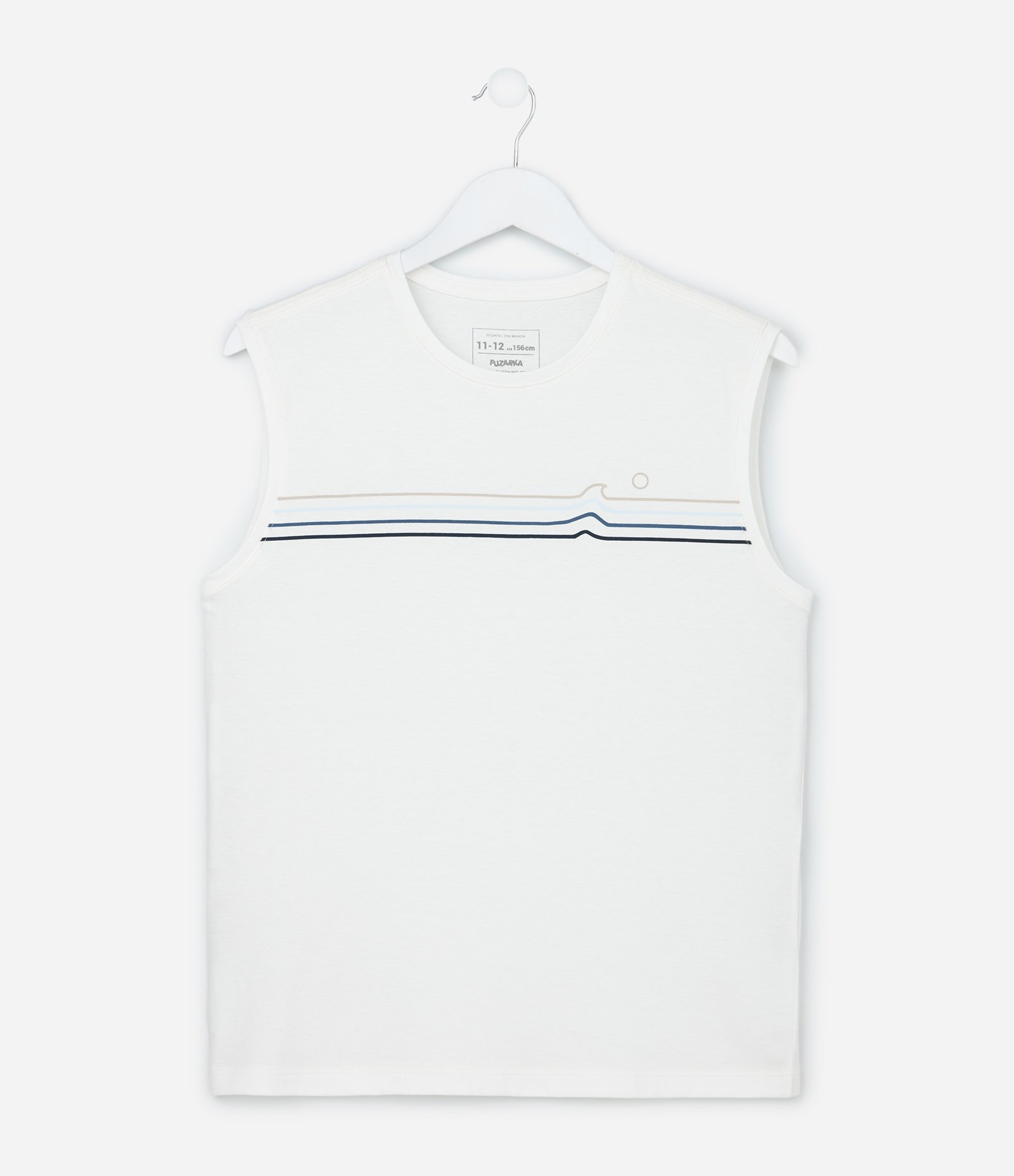 Regata Infantil com Estampa Listras - Tam 5 a 14 Anos Branco 1