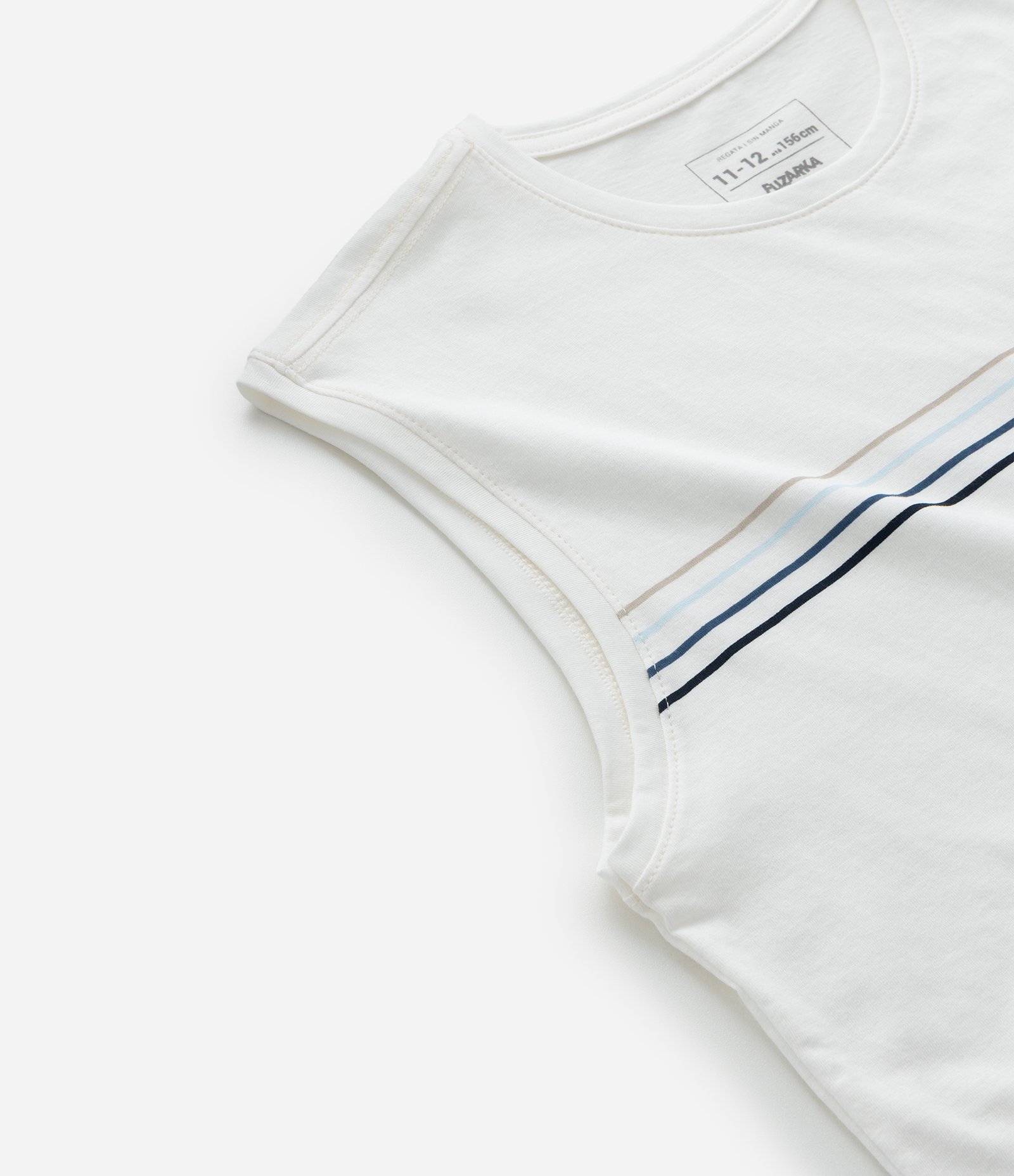 Regata Infantil com Estampa Listras - Tam 5 a 14 Anos Branco 4