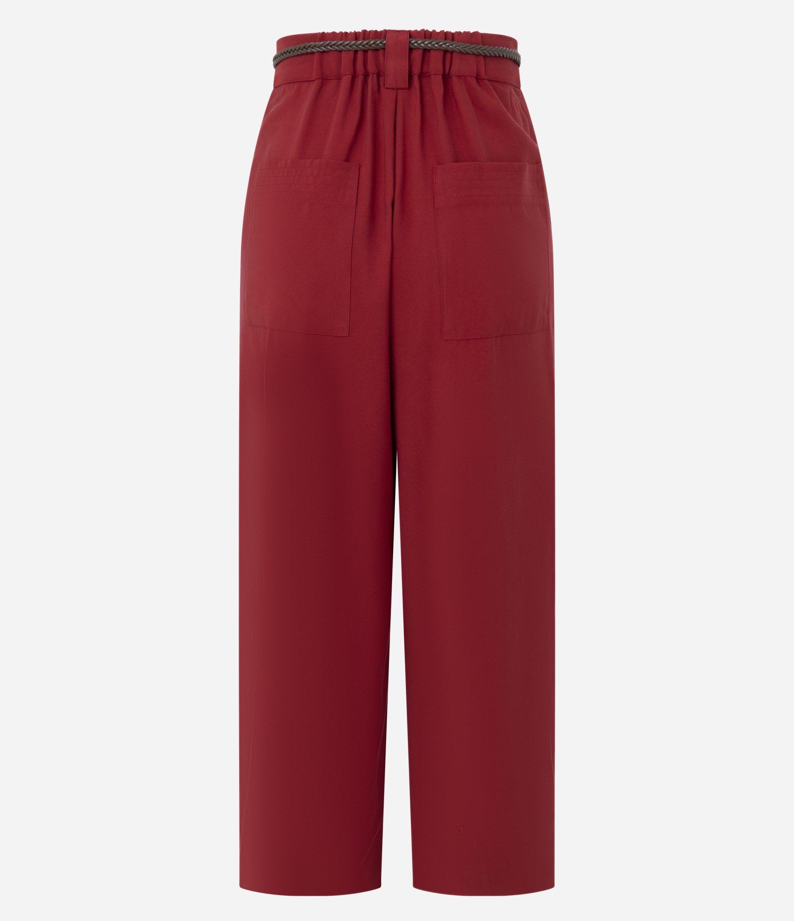 Calça Reta Pantacourt com Cinto Fino Vermelho 6