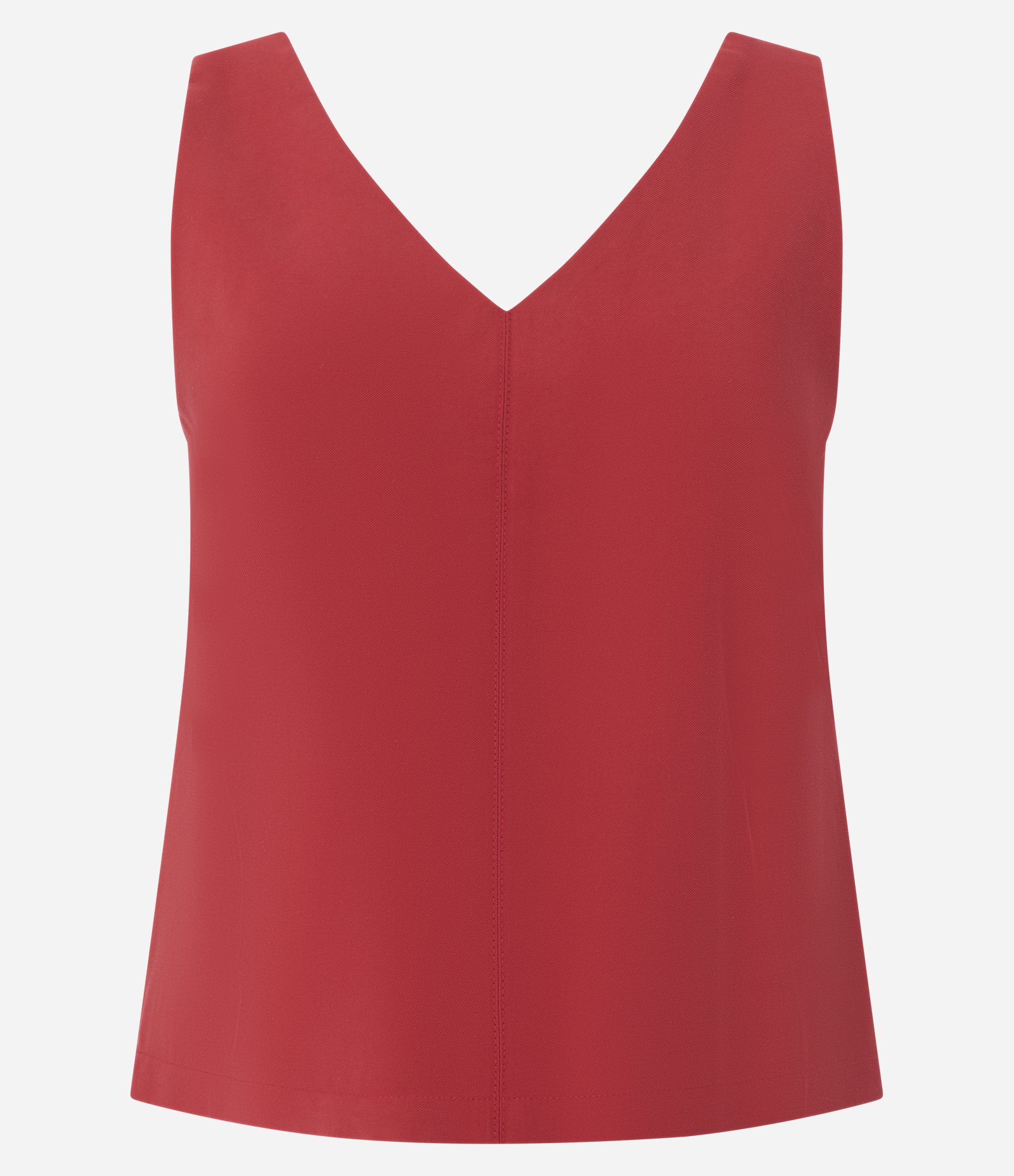 Blusa em Viscose com Decote V e Efeito Sarjado Vermelho 5
