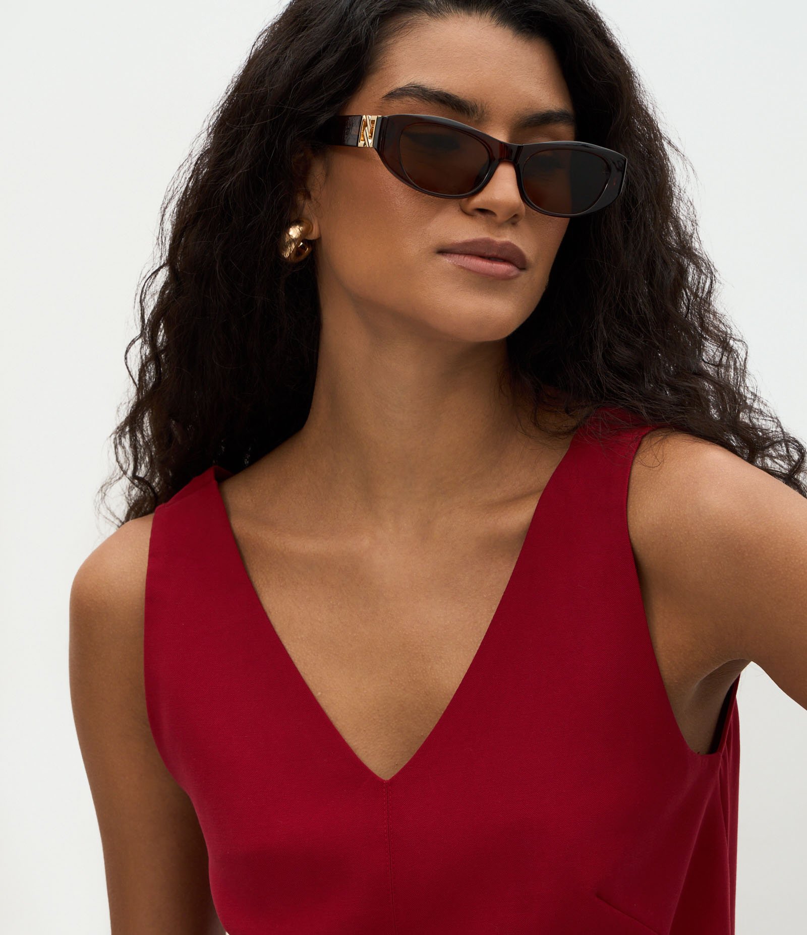 Blusa em Viscose com Decote V e Efeito Sarjado Vermelho 3