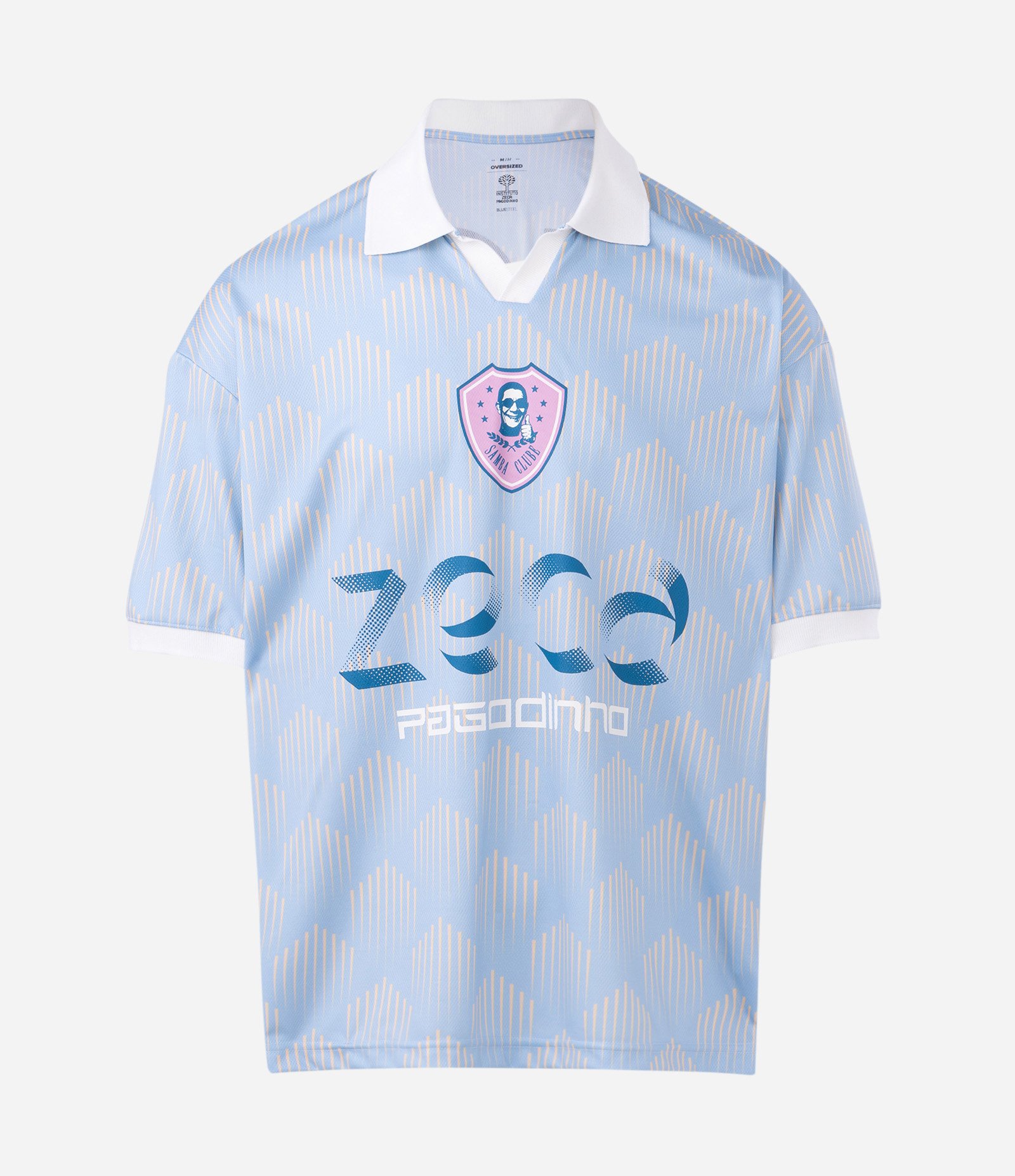 Camiseta Oversized Sportcore com Estampa Samba Clube Zeca Pagodinho Azul claro 8