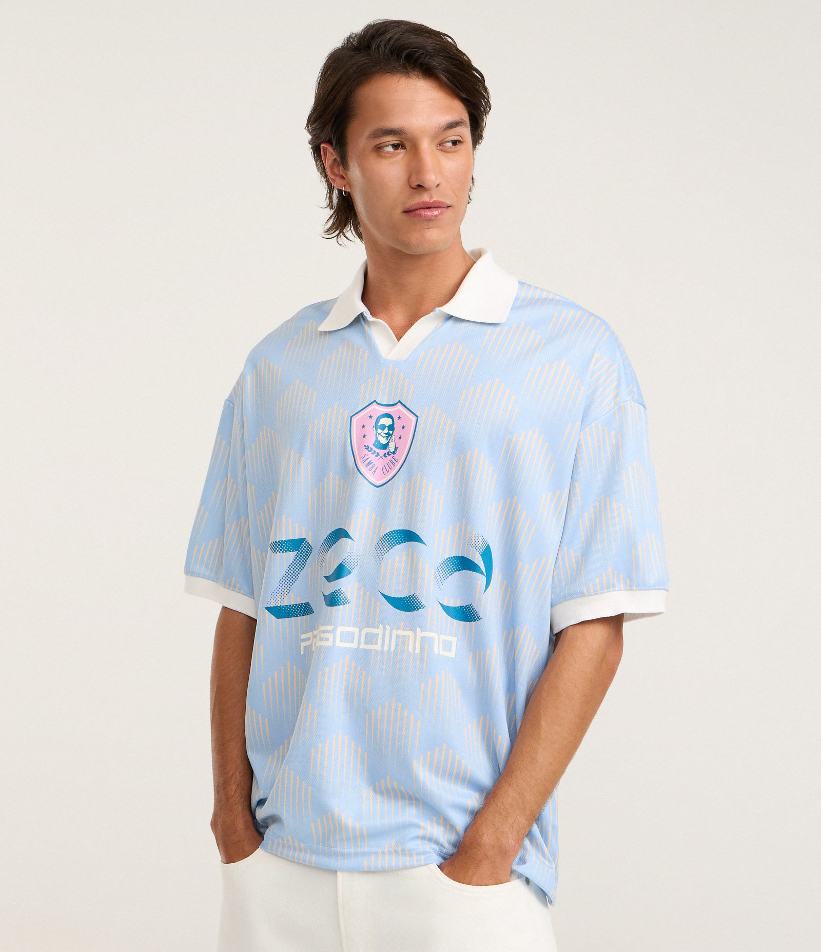 Camiseta Oversized Sportcore com Estampa Samba Clube Zeca Pagodinho Azul claro 3