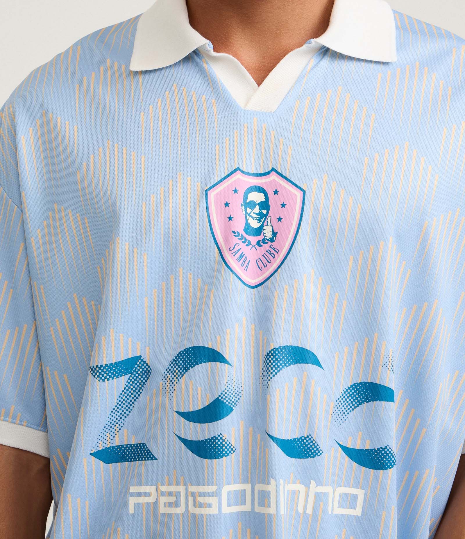 Camiseta Oversized Sportcore com Estampa Samba Clube Zeca Pagodinho Azul claro 5
