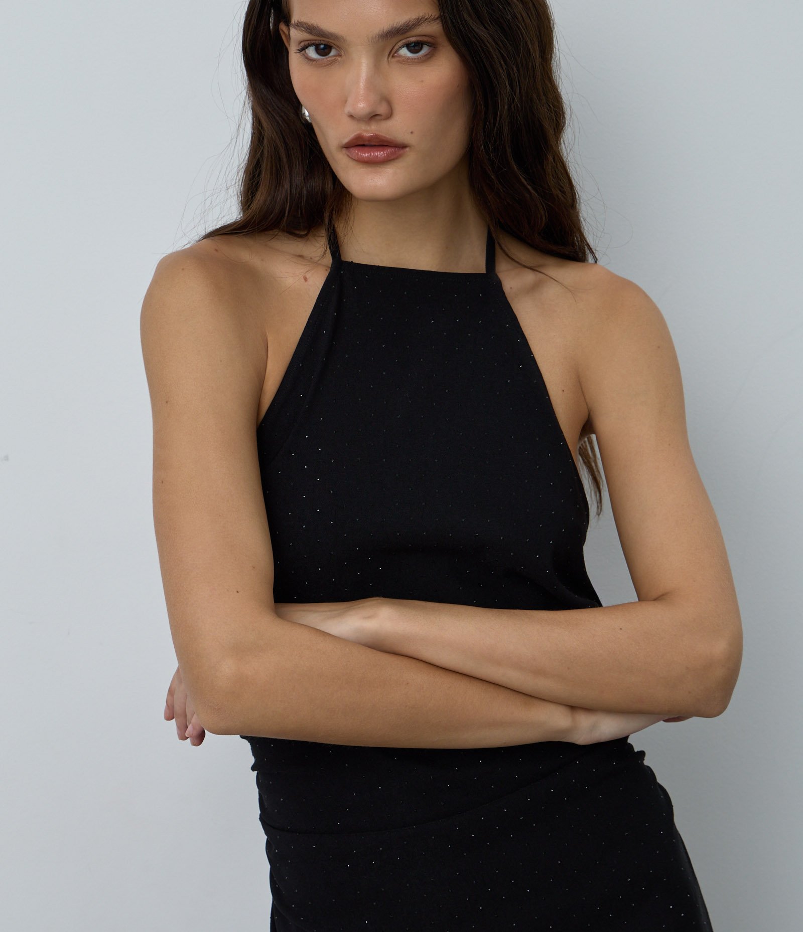 Vestido Feminino Premiere Glam em Bengaline com Pedrarias Preto 2