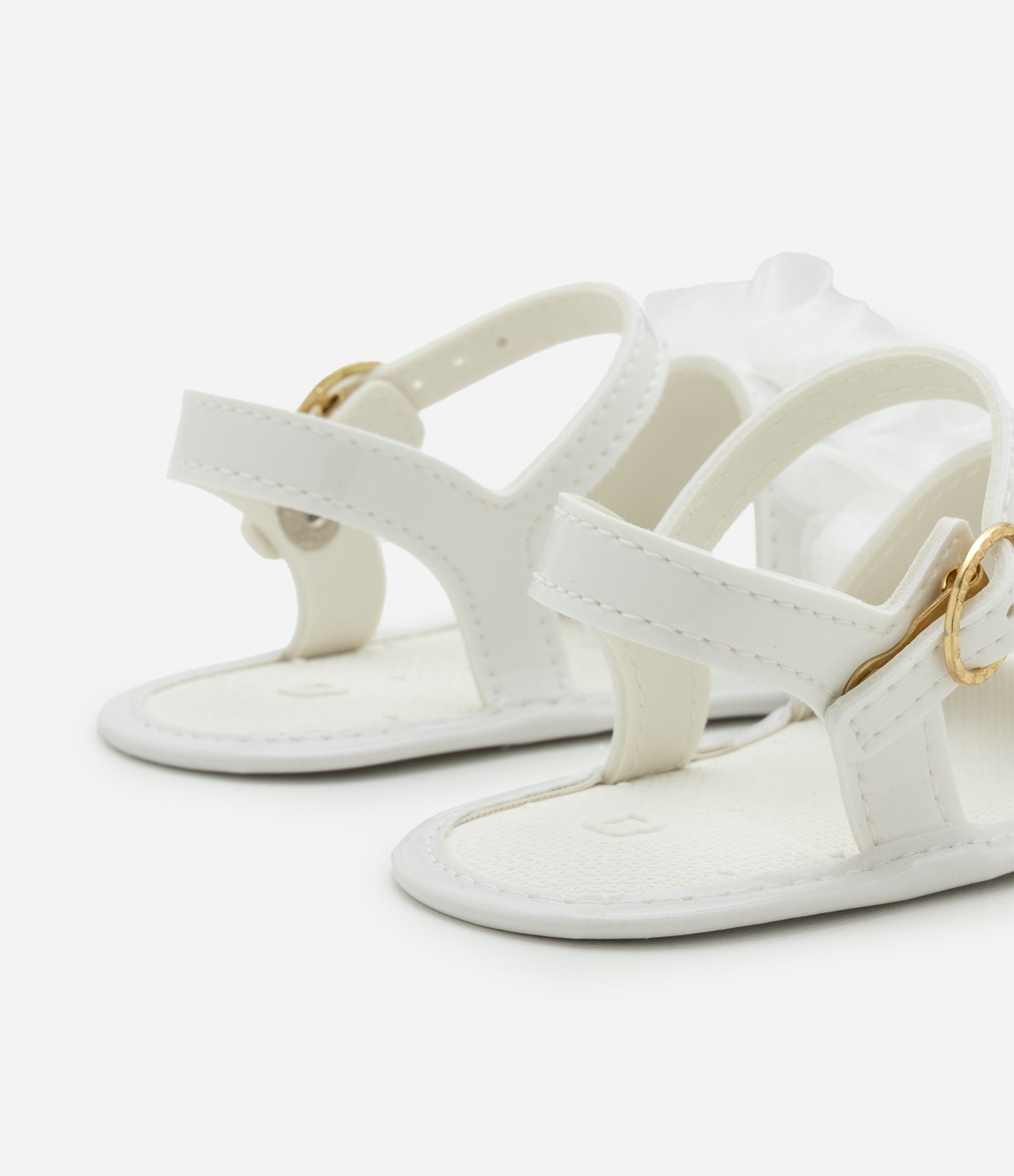 Sandália Infantil com Frufrus e Fechamento por Fivela - Tam 13 ao 16 Branco 2