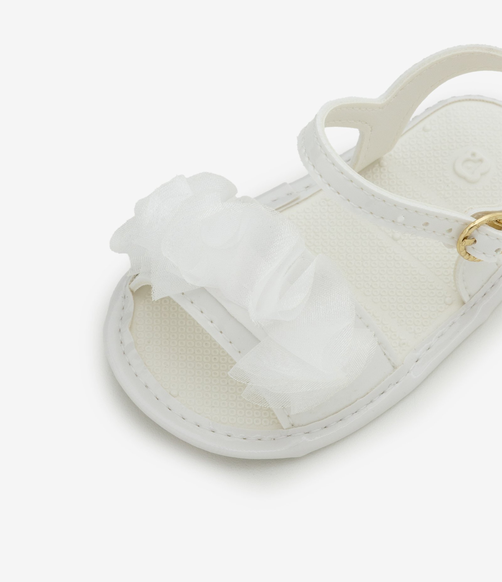 Sandália Infantil com Frufrus e Fechamento por Fivela - Tam 13 ao 16 Branco 4