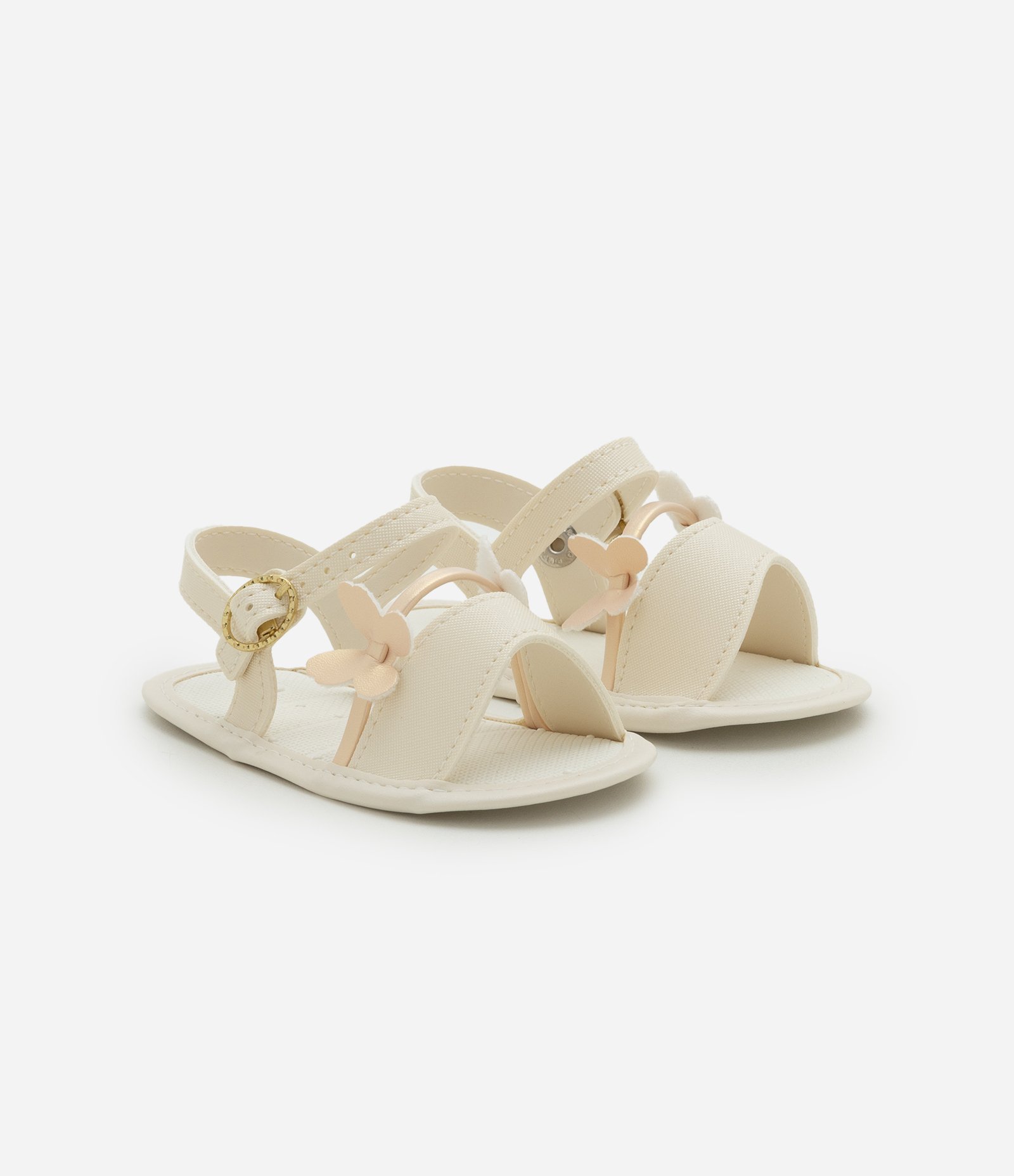 Sandália Infantil com Borboletinhas - Tam 13 ao 16 Off White 1